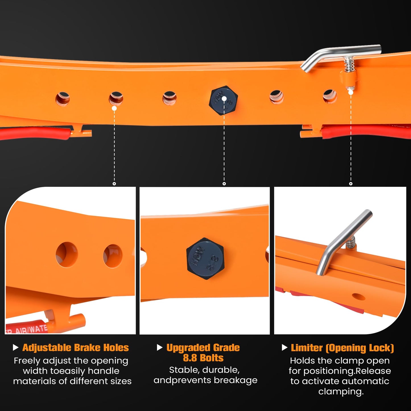 HEYVOZE 3306 lbs Heavy-Duty Stone Lifting Clamp, 26–49.6 in Adjustable Opening, Industrial Granite Slab Lifting Clamp for Large Stone Blocks, Concrete Slabs, Curb Stones