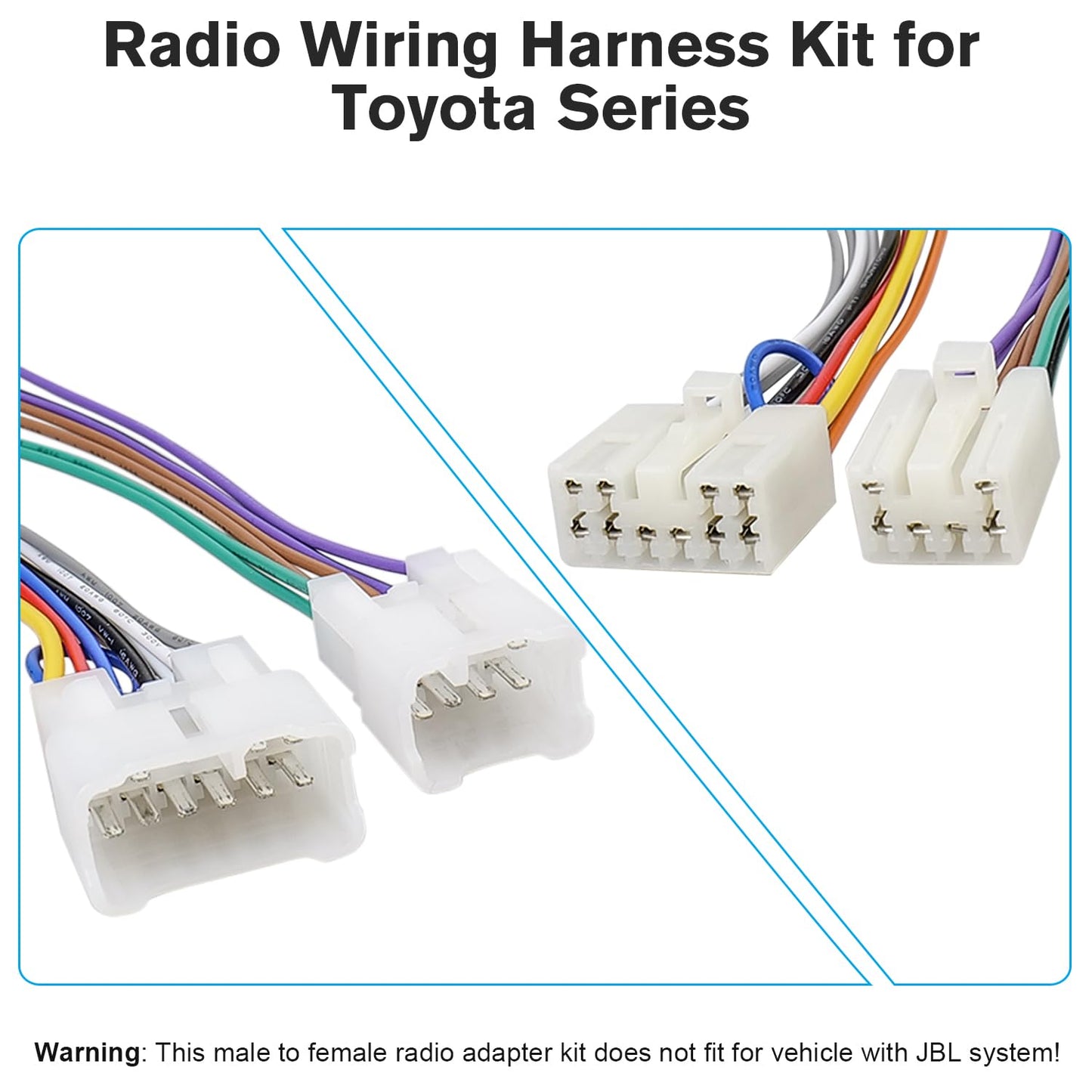 10Pin 6Pin 92-19, 12-19 Radio Wiring Harness Kit Female to Male Stereo Connector Compatible with Toyota Aftermarket Car