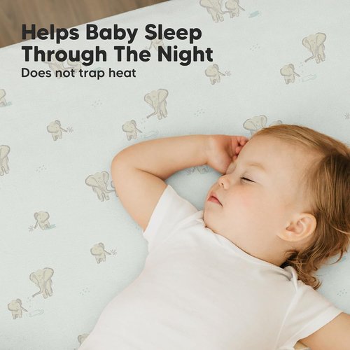 Elly Mini Crib Sheets - 2-Pack Fitted Organic Cotton Bedding | Soft & Breathable 38x26 Playard Covers