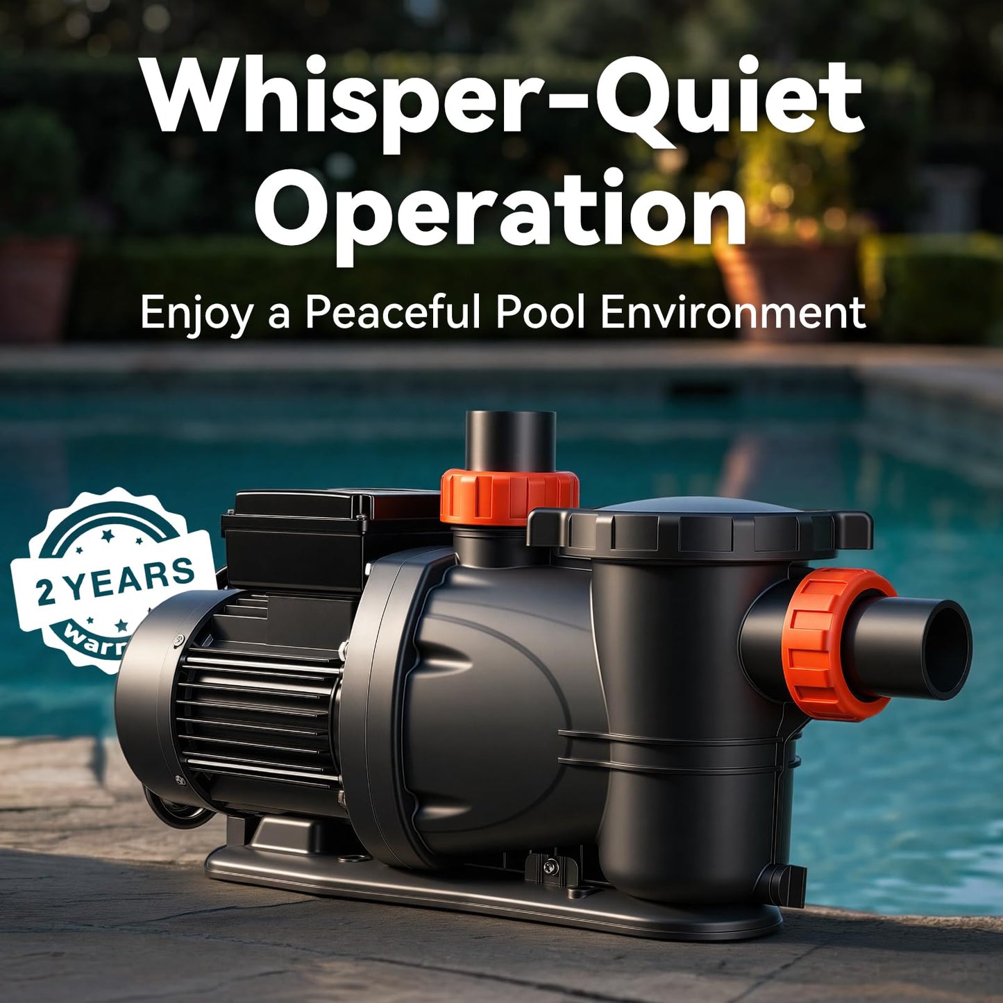 LEO In/Above Ground Pool Pump High Flow Powerful Self Priming Pool Pump,Black