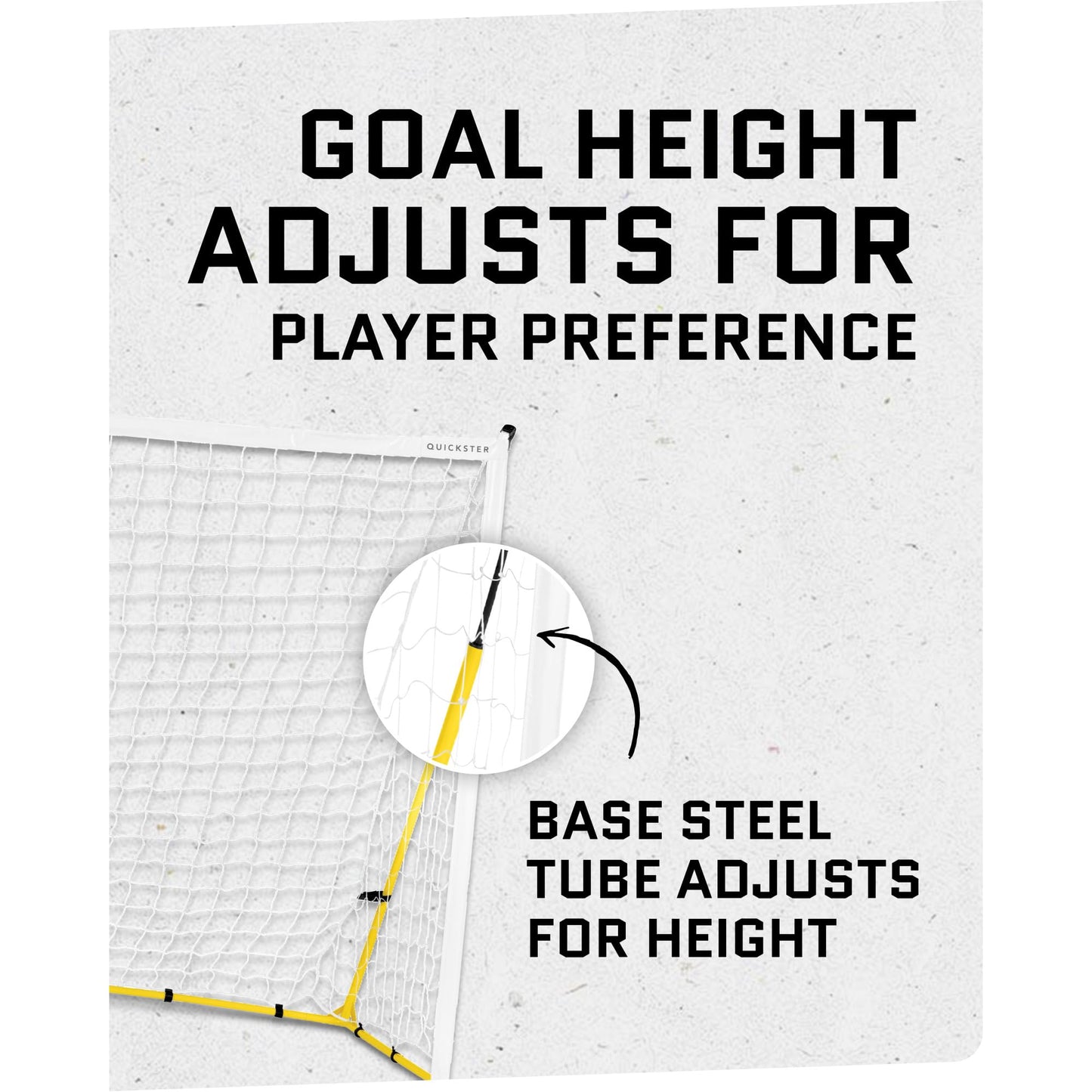 SKLZ Quickster Soccer Goal 12' x 6' - Portable Goal for Backyard & Field - Durable Tension-Tite Frame & Heavy Gauge 2-Ply Net - Adjustable Click-Lock Poles, Metal Stakes - Carrying Case with Handle