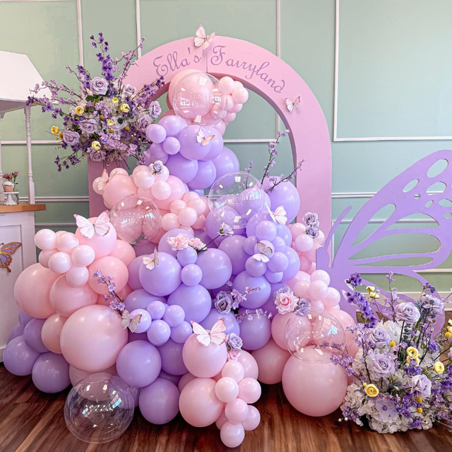 Skiennix 60 PCS Metallic Pink & Purple Balloons - 12 Inch Latex for Girls' Birthday & Baby Shower Decor