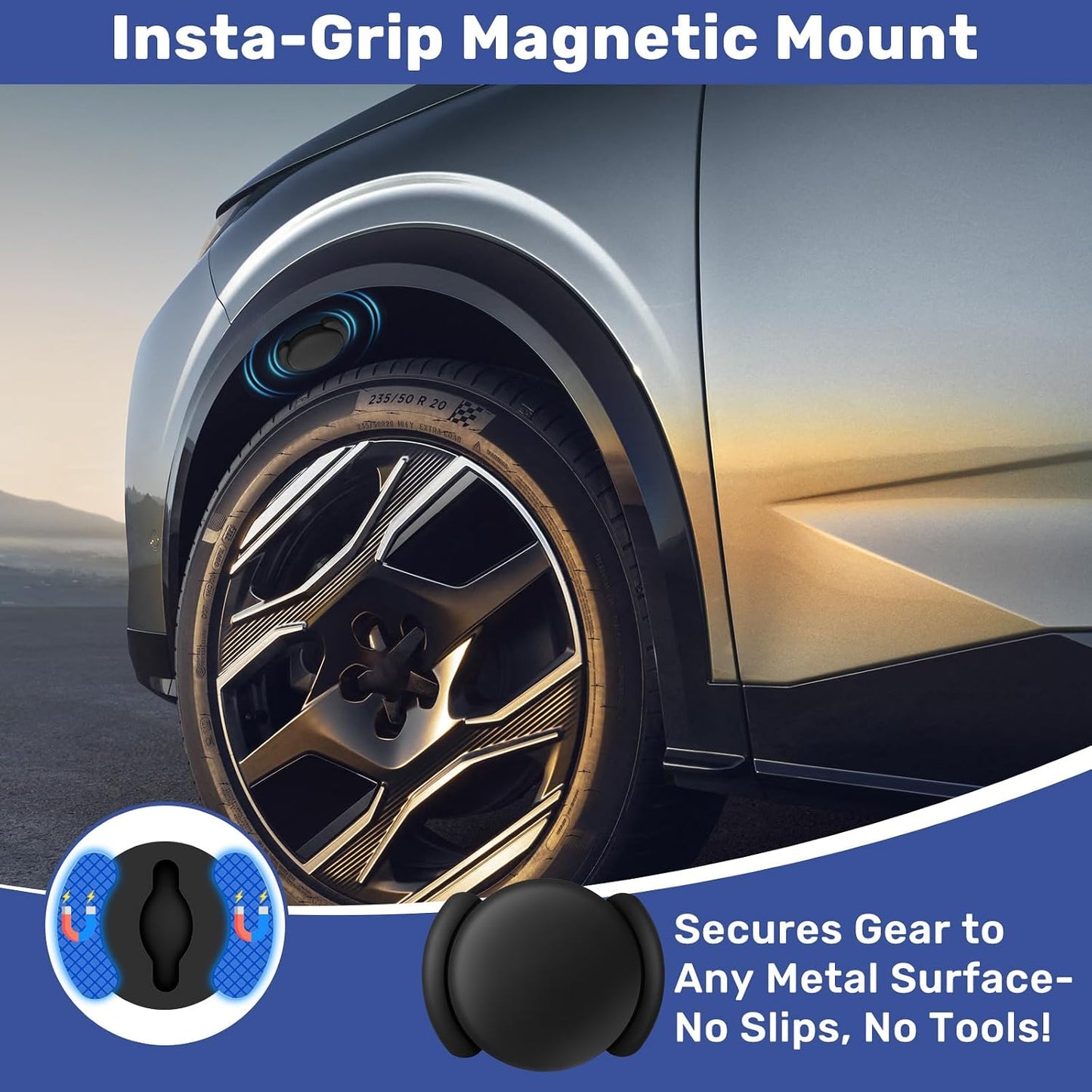 SQIQUI (GPS01) Hidden Magnetic Mini GPS Tracker for Vehicles No Subscription GPS Device, Real-Time GPS Tracking