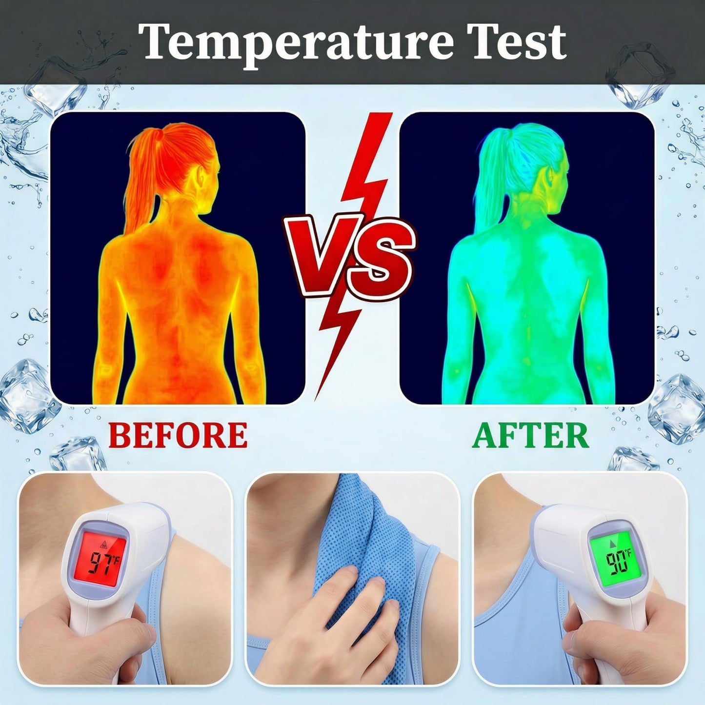 Premium PVA Cooling Towels for Neck and Face,4pcs 33"*12.7" Cooling Neck Wraps with Textured Dot Surface for Summer Heat,Cool Rags for Hot Weather, Cold Scarf for Gym Yoga Run,Blue (Blue)