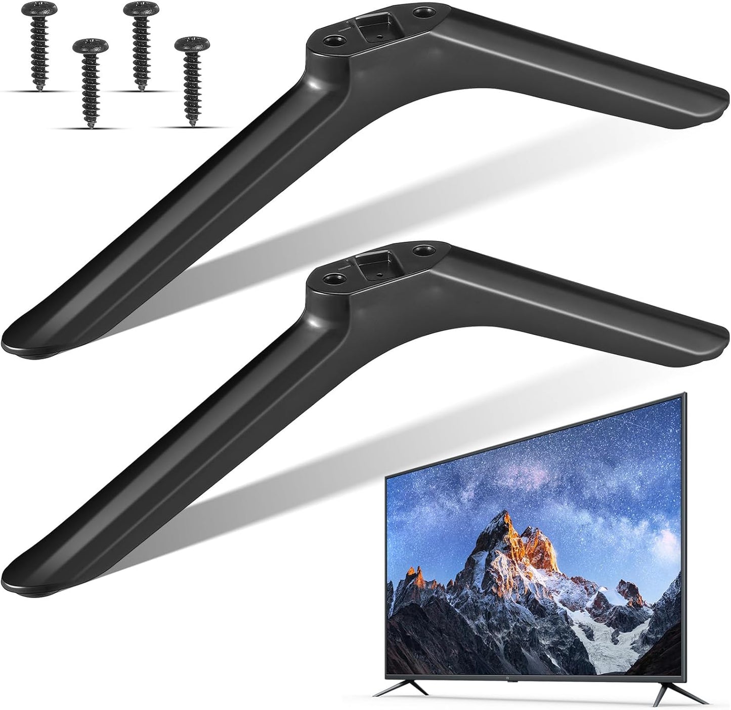 32 Inch SEWACC Universal Tv Stand Legs Replacement with Screws, Tabletop Tv Base Pedestal Feet for Tvs, Monitor