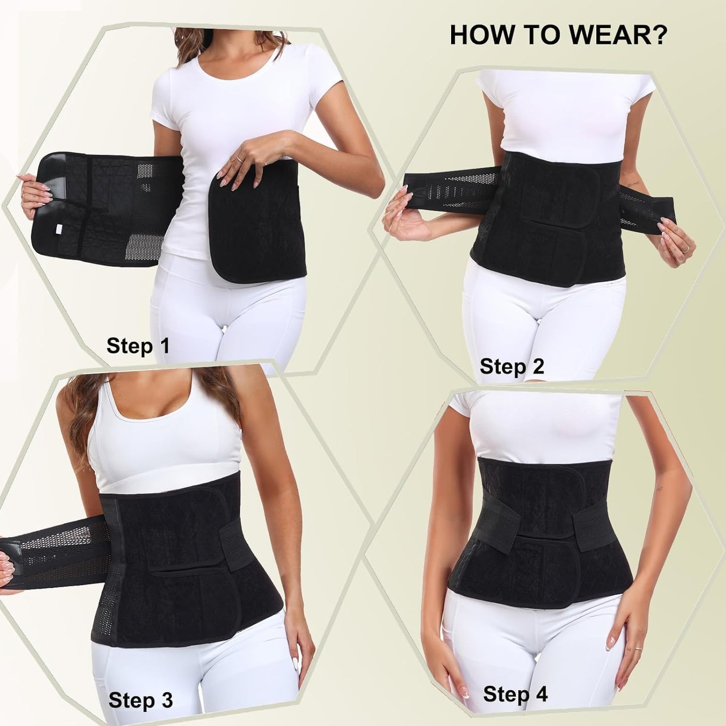 MAMODY Postpartum Belly Band – Postpartum Belly Wrap, Abdominal Binder Post Surgery C-section Recovery Support Belt After Birth Brace, Slimming Girdles (Classic Beige, S/M)