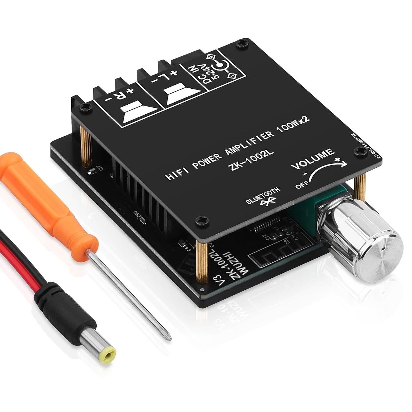 ZK-1002L 200W 2.0 5-24V Audio Power Amplifier Board with Bluetooth and AUX Inputs, Channel Stereo Mini Power Amplifier
