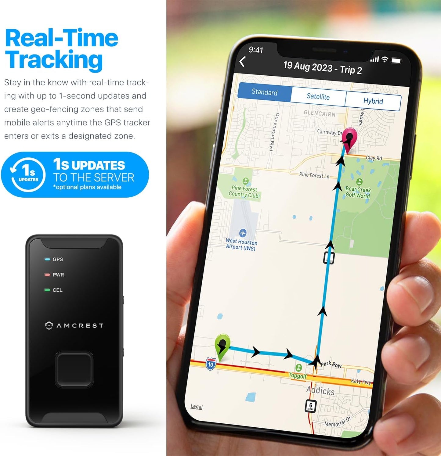 Amcrest GL300 (4G Assets, GPS GPS Tracker for Vehicles LTE) - Portable Mini Hidden Real-Time GPS Tracking Device