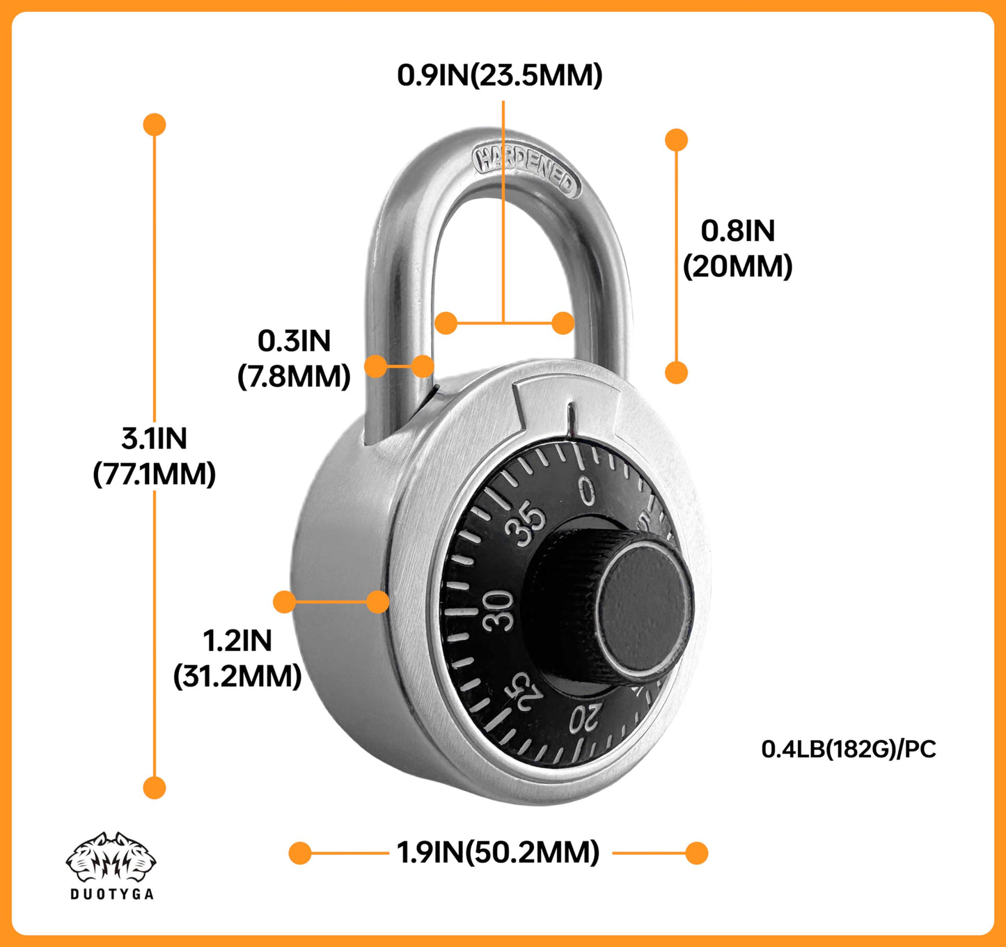 DuoTyga Combination Padlock with Key, 2 Pack 2 Keyed Alike Matching Key, Combination Locker Lock for Toolbox, School and Gym Locker, Employee and Case, Black