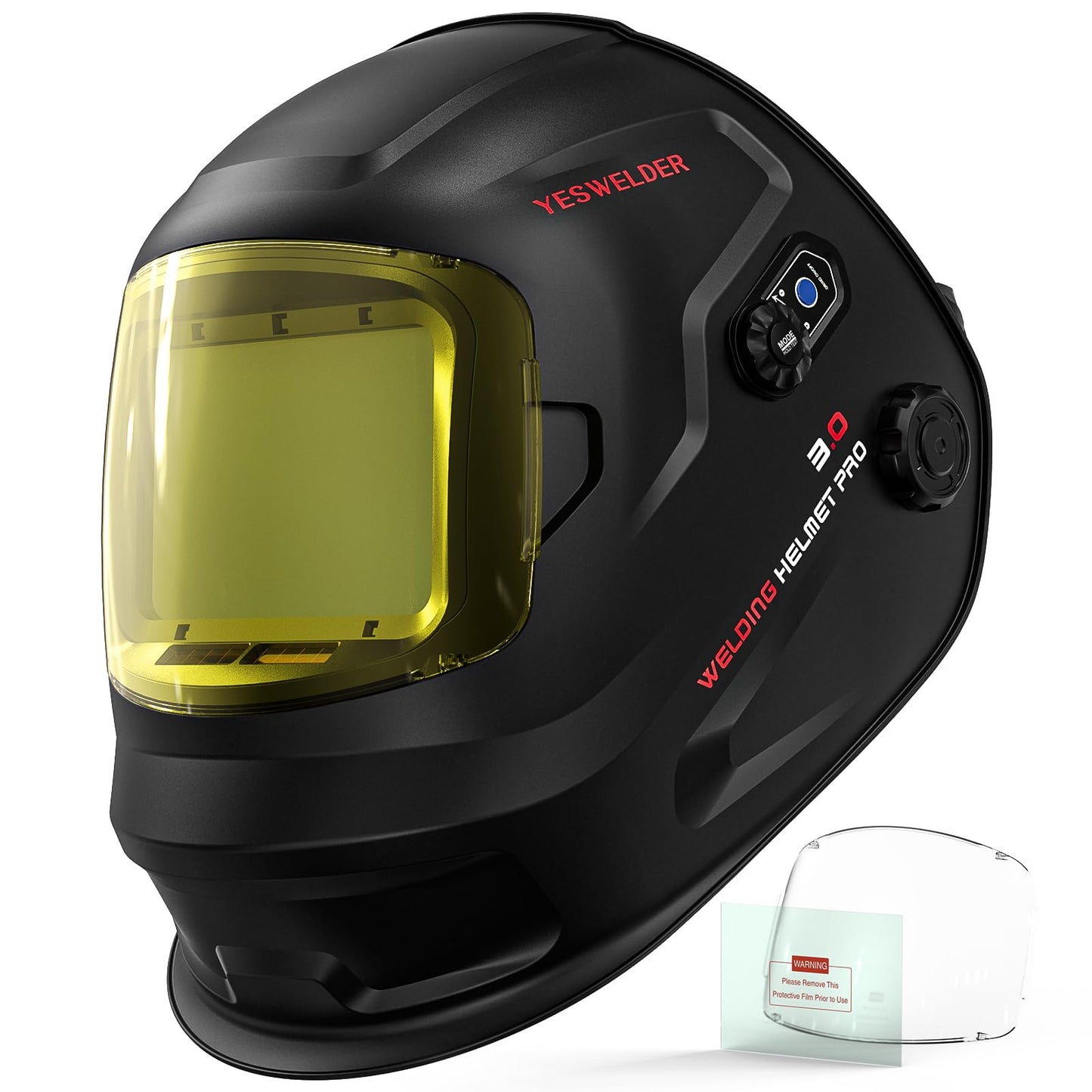 YESWELDER Intelligent Auto-Shade Auto-Darkening Welding Helmet, Large View with Internal Digital Display, True Color 1/1/1/1, Memory & Gradient Wide Shade 3/4-8/9-14 for MIG/TIG/Stick/Tack/Grind/Cut