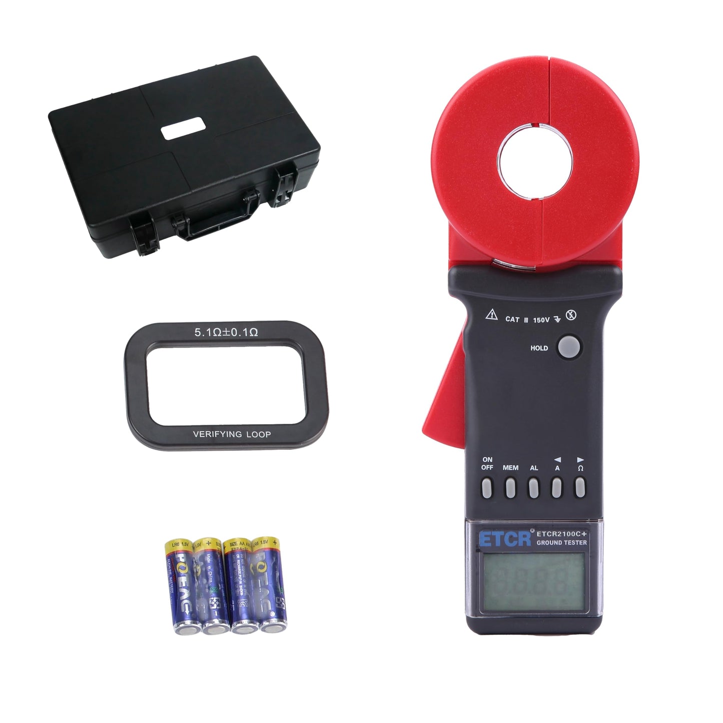 ET2100C+ Ground Resistance Meter Earth Resistance Tester Clamp Earth Resistance Measurement 0.010Ω~1200Ω 0.00mA~20.0A Double Insulation