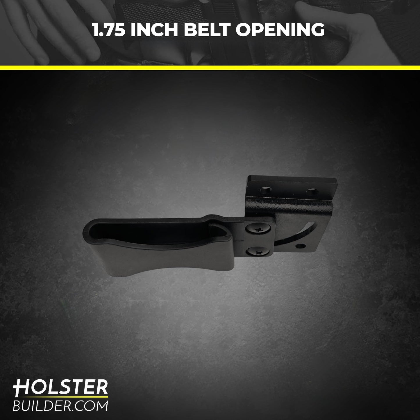 HolsterBuilder 180° Knife Belt Clip, Swiveled Flat Base with Secure Kydex Sheath Attachment, Tactical Knife Clip for DIY Holsters, Concealed Carry and Outdoor Gear, Comes with Mounting Hardware