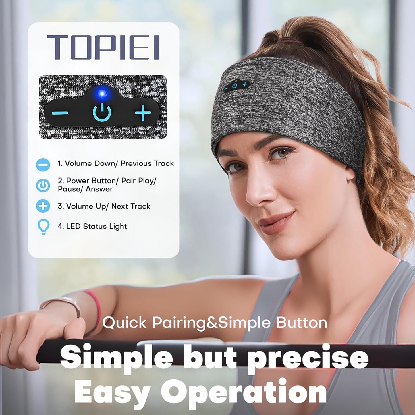 2-Pack, 17H Sleep Headphones Bluetooth Headband for Side Sleeper Playtime, Wireless Headband Headphones with HD Stereo