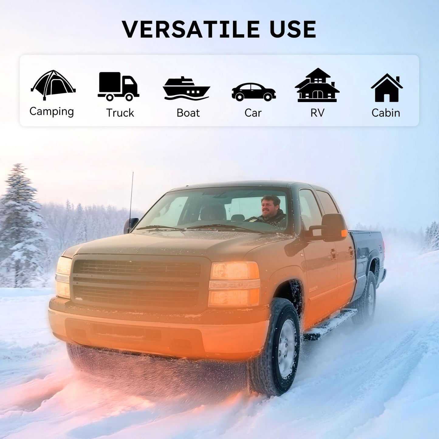 Portable 12V Diesel Heater, Diesel Heaters for Campers, Diesel Air Heater with Remote Control, 1.32 Gal Fuel Tank, Visible Fuel Level, Fast Heating for RV, Truck, Boat, Camper, Car