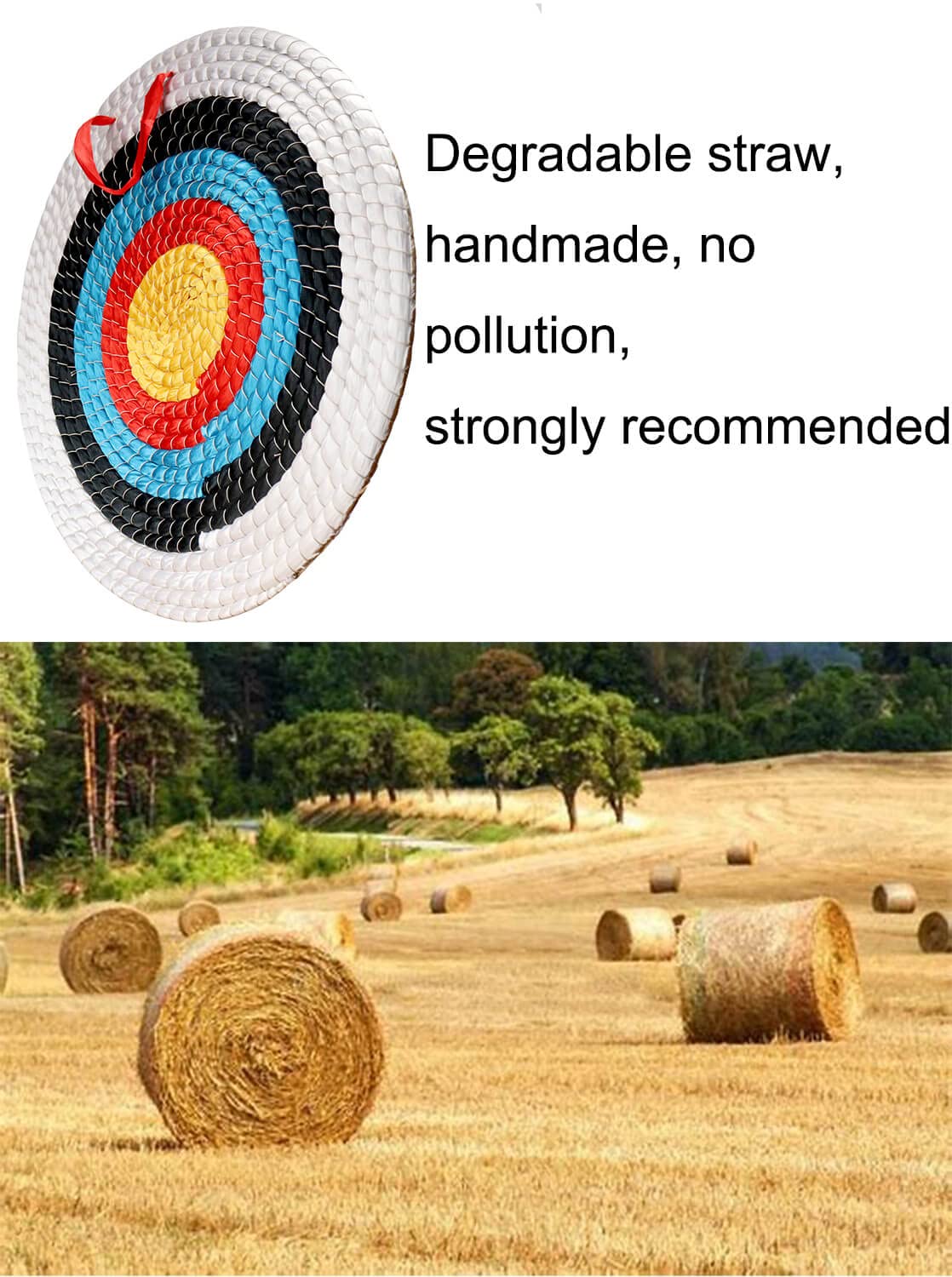 AUVIM Archery Targets Straw Solid Hand-Made Archery Target for Recurve Bow Compound Bow or Longbow 20 Inches Traditional Bow Arrow Target for Kids Youth Adult Archery Hunting Backyard Practice