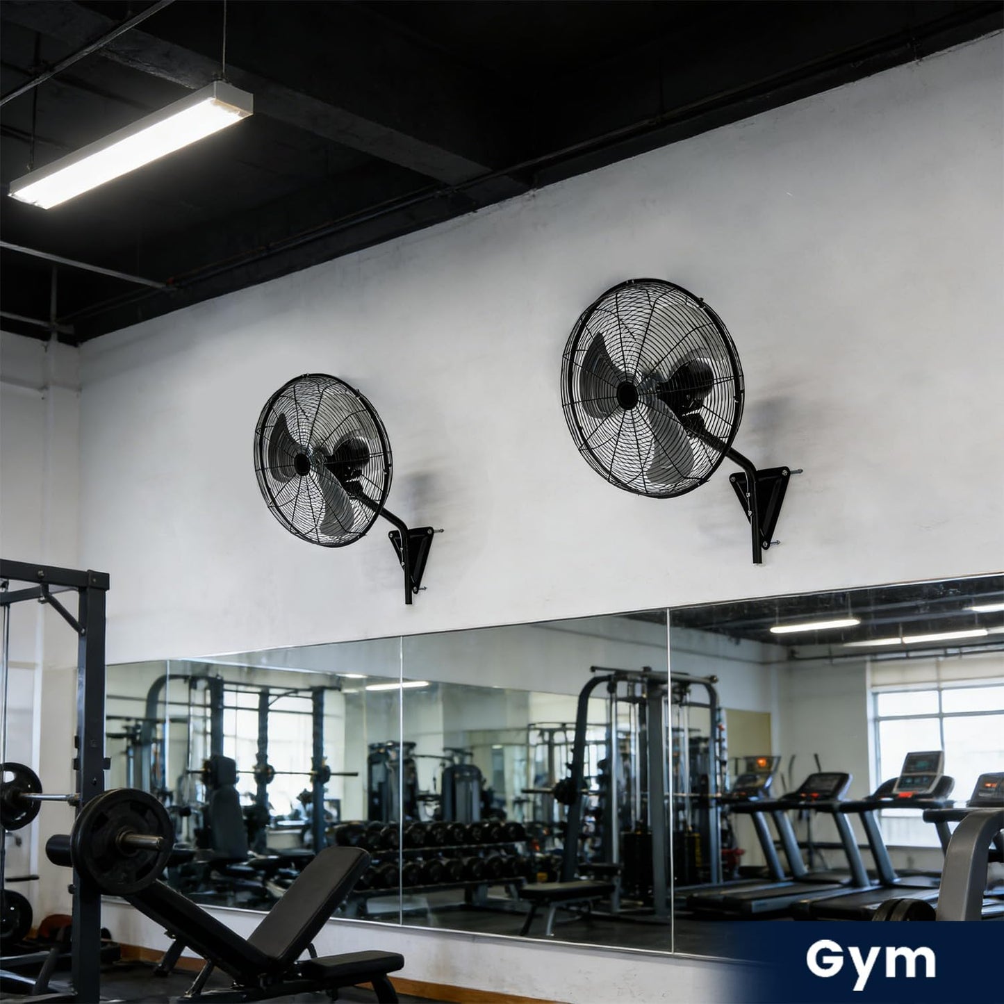 TMWINGS 20 Inch Wall Mount Fan, 2 Pack Heavy Duty Oscillating Wall-Mounted Fan with 6600 CFM, High Velocity 3 Speed Fans with Adjustable Tilting for Workshop, Garage, Patios, Industrial, Black