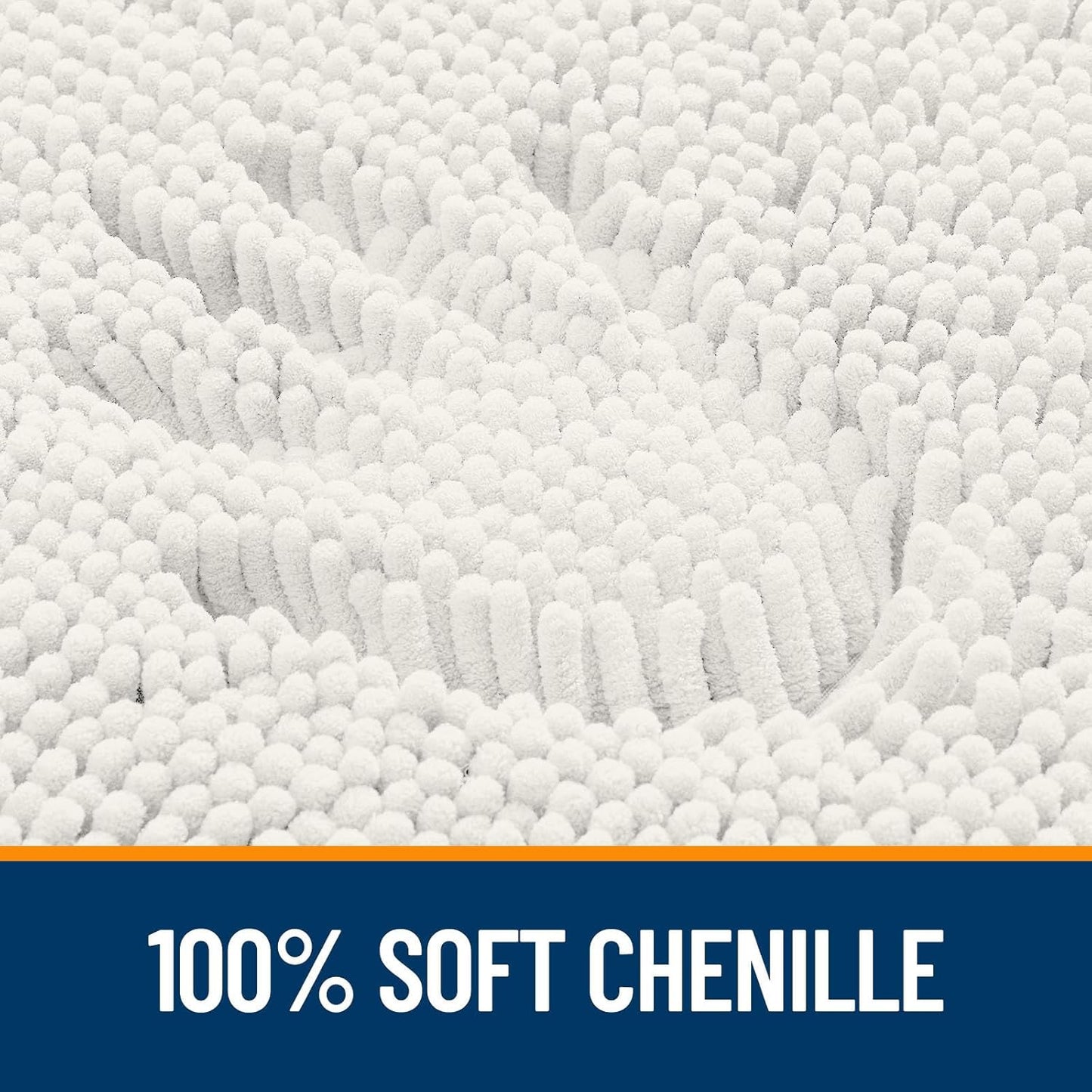 OLANLY Bathroom Rugs - Extra Soft Absorbent Chenille Bath Mats | 30x18, Quick Dry, Ivory