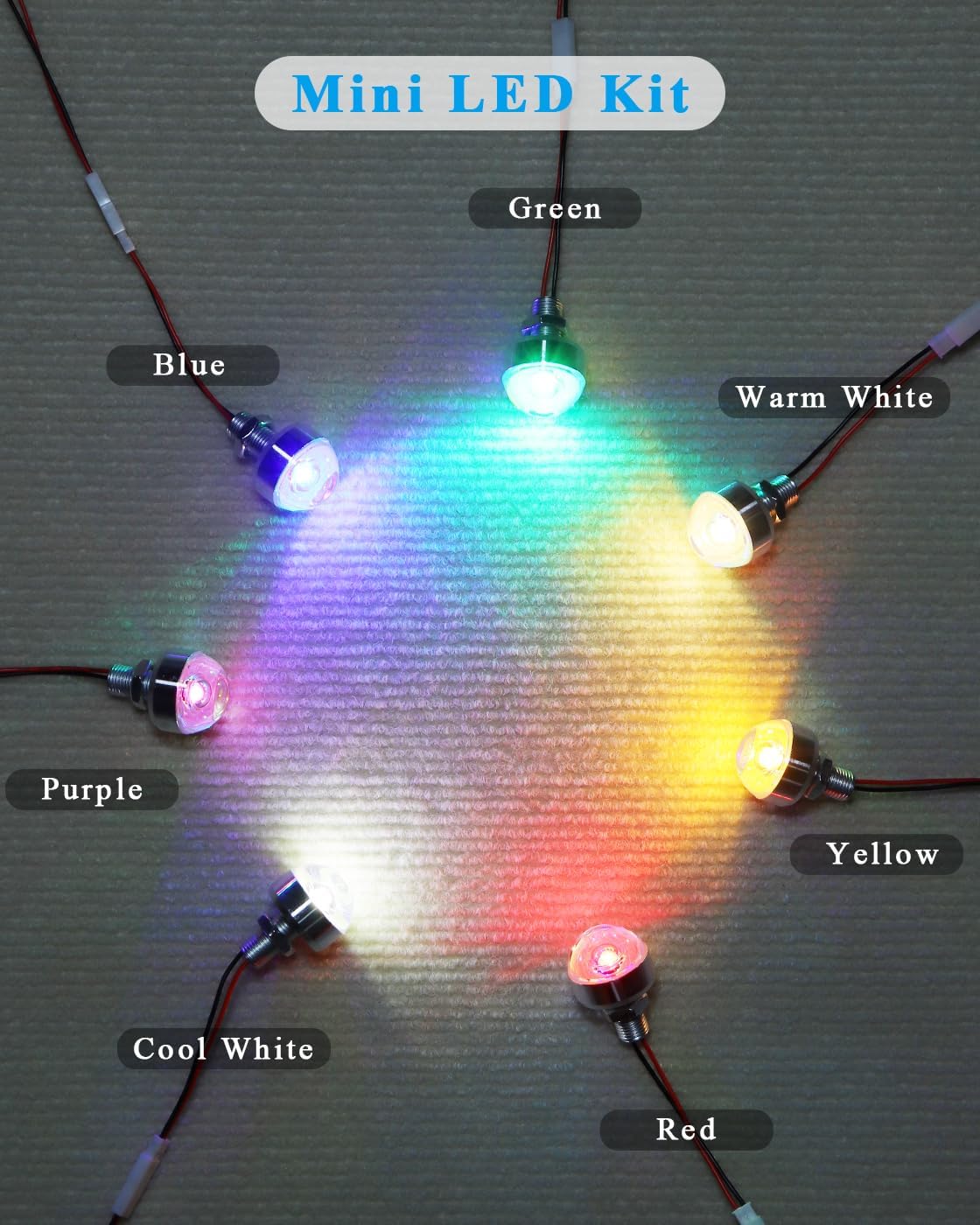 Bulb 3V, 1 Pack AA Battery Holder with Small LED and Switch Battery Box with Terminals, Miniature LED Lights Wiring Kit