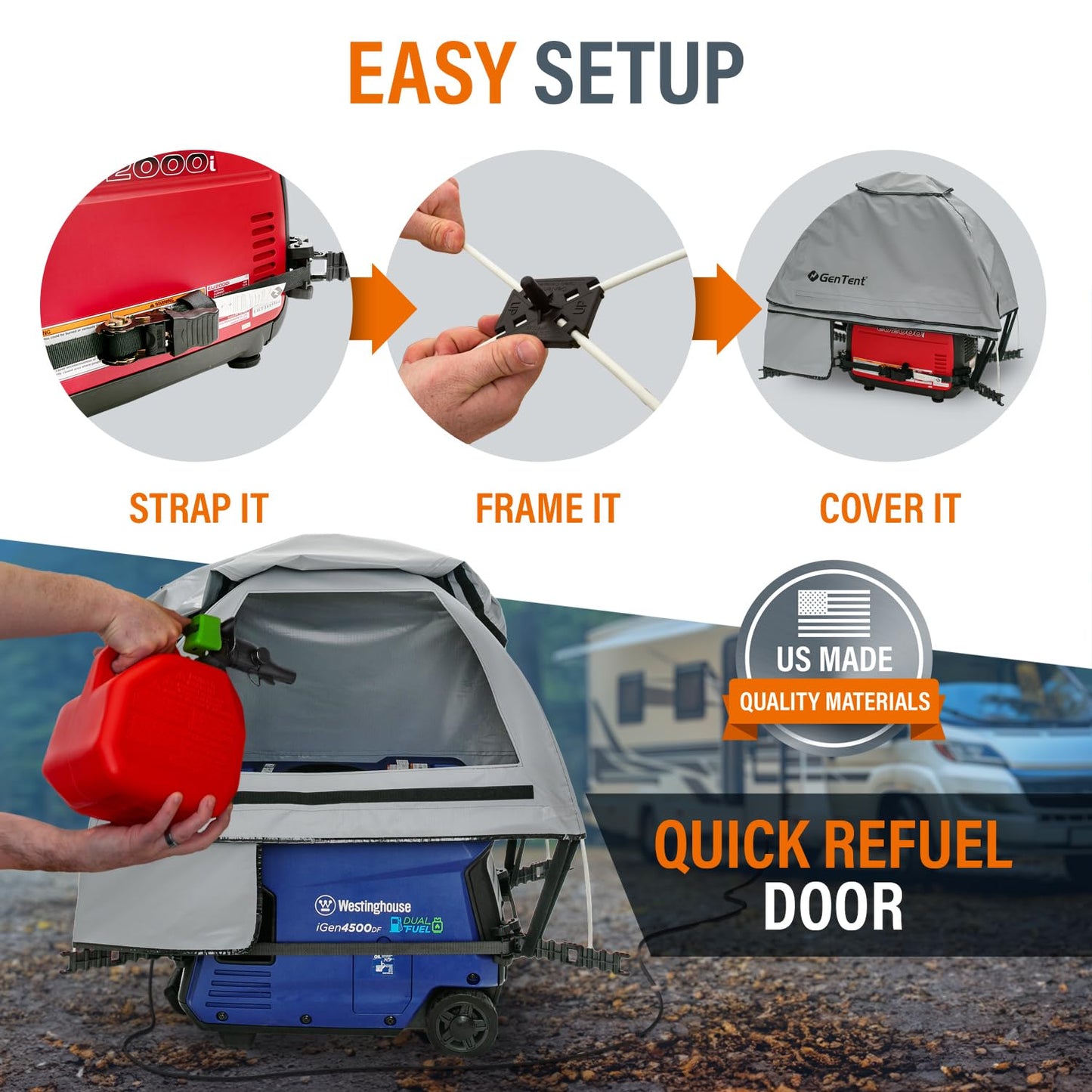 GenTent Inverter Running Cover – Generator Tent for Fully Encased Inverters (Gray, Original - Standard)