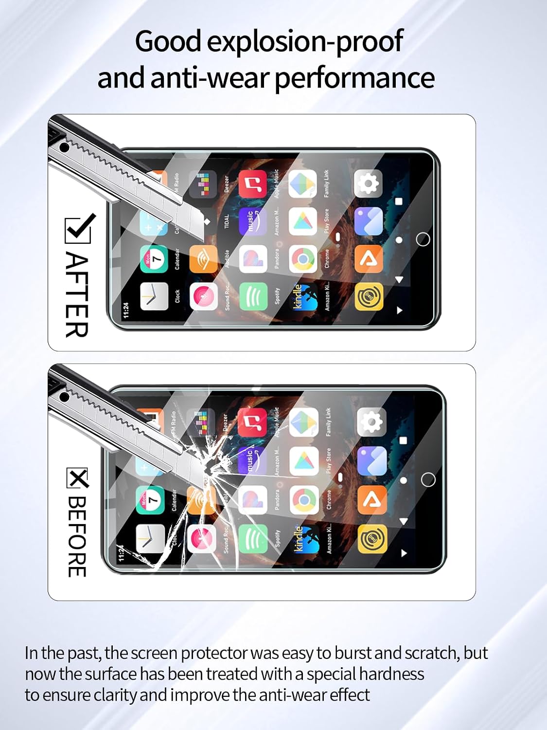 UYRUREL MP3 5-inch MP4 MP3 3 Pack. Screen Protector for SWOFY Player Touch Screen Android Player, High-definition