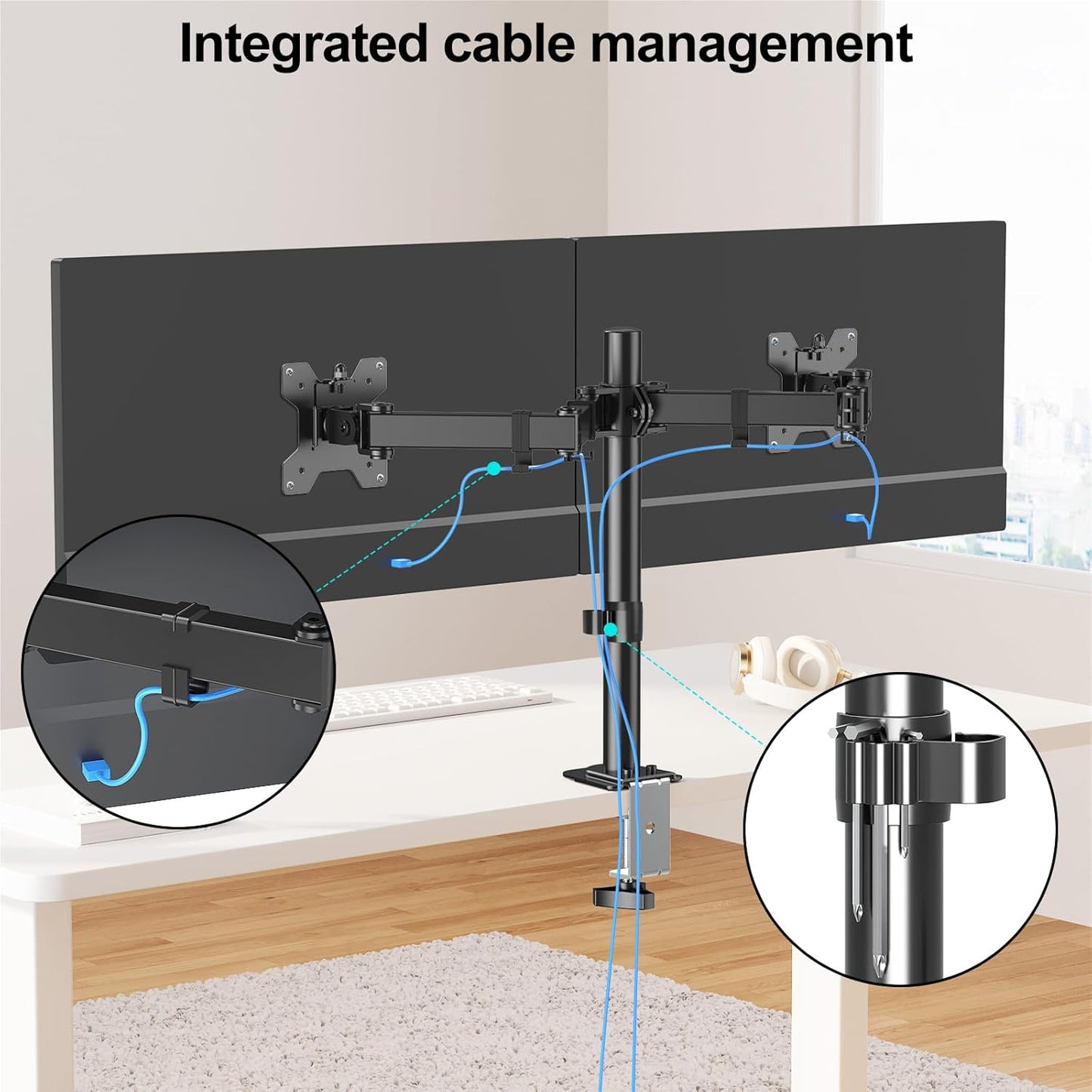 MOUNT PRO 13-32 Inch/17.6lbs 2 75x75/100x100mm Dual Monitor Mount Fits LCD Screen, Computer Monitor Desk Mount