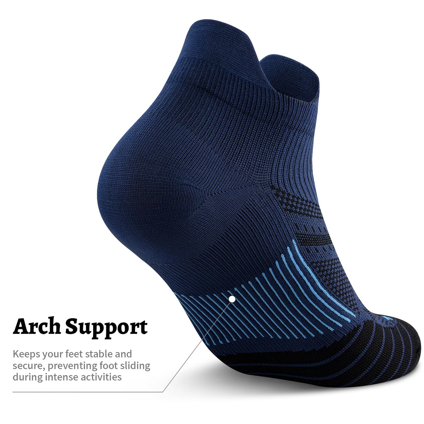 PAPLUS Compression Socks for Men & Women, Low Cut Ankle Running Socks with Arch Support, Plantar Fasciitis Relief for Walking, Cycling, Golf, Travel, Nurses