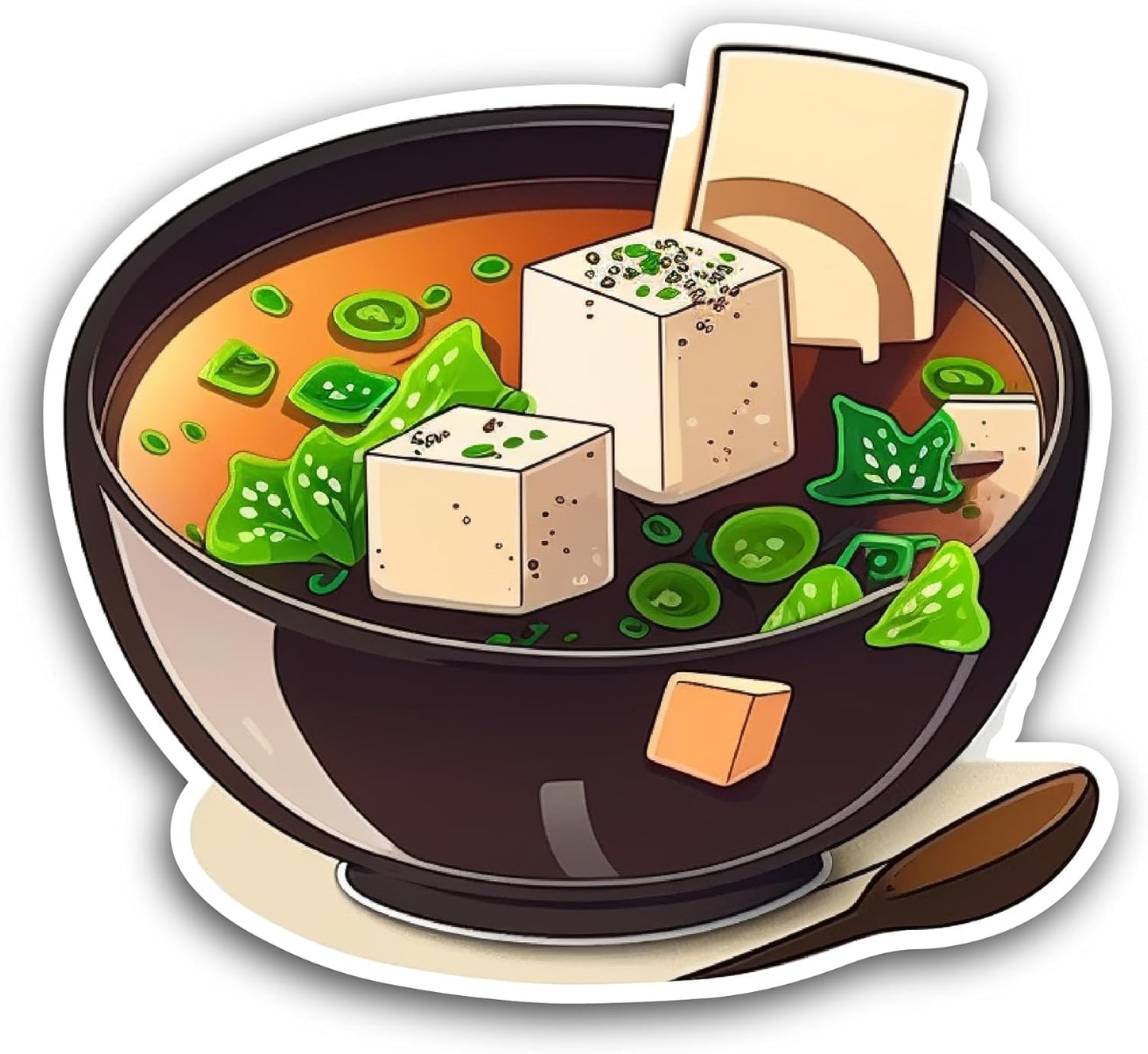 Altok PicDesign Set 3-3 INCH of - Soup Bawl with Tofu - Sticker Vinyl Decal Graphic Auto Window Laptop Waterbottle