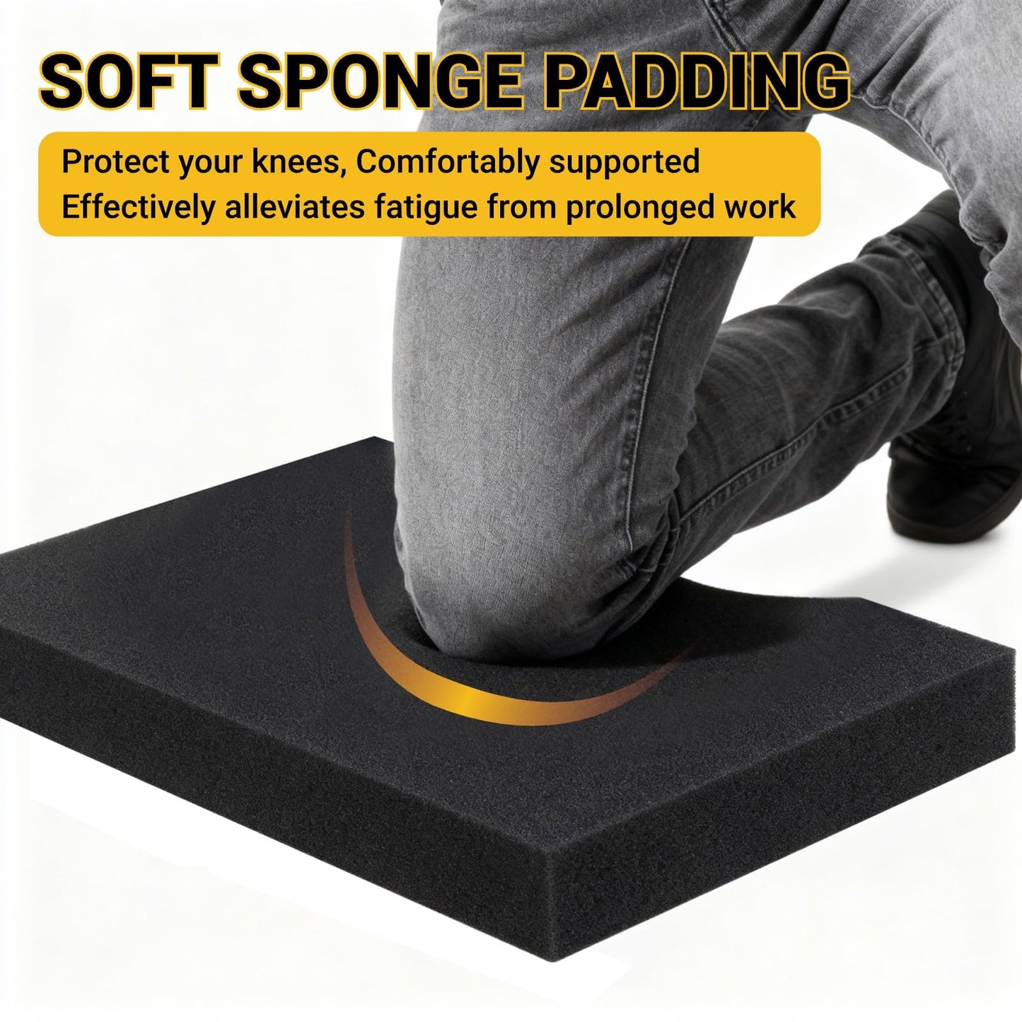 WUGEBA Concrete Knee Board Sliders-1Pair, Knee Pads for Men Construction, Stainless Steel Concrete Finishing Tools Trowel with Adjustable Strap & Moving Foam Sliders for Outdoor, Indoor