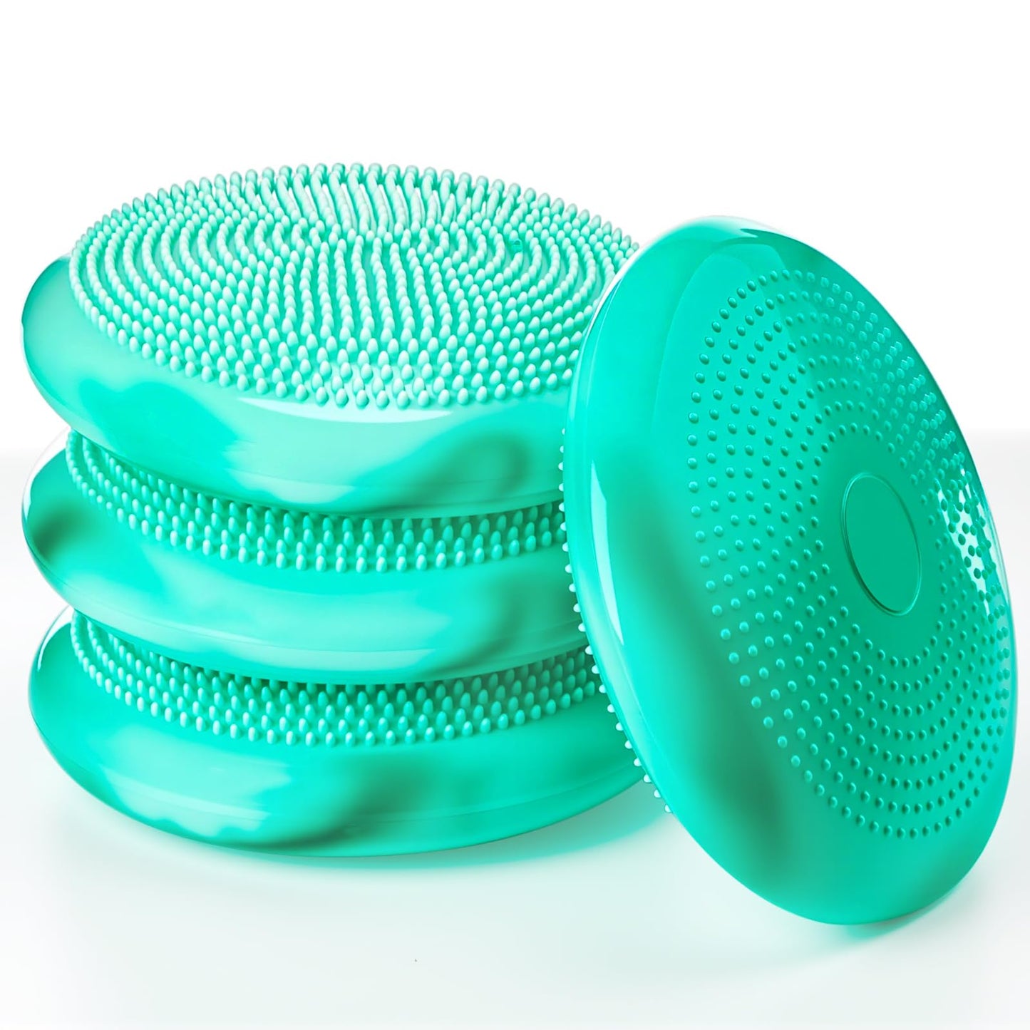 Libima 4 Pcs Wiggle Seat for Sensory Kids Inflated Wobble Cushion Sensory Seat Cloud Design Flexible Seating for Classroom Elementary Balance Disc for Kids Adult Pet Training(Green)