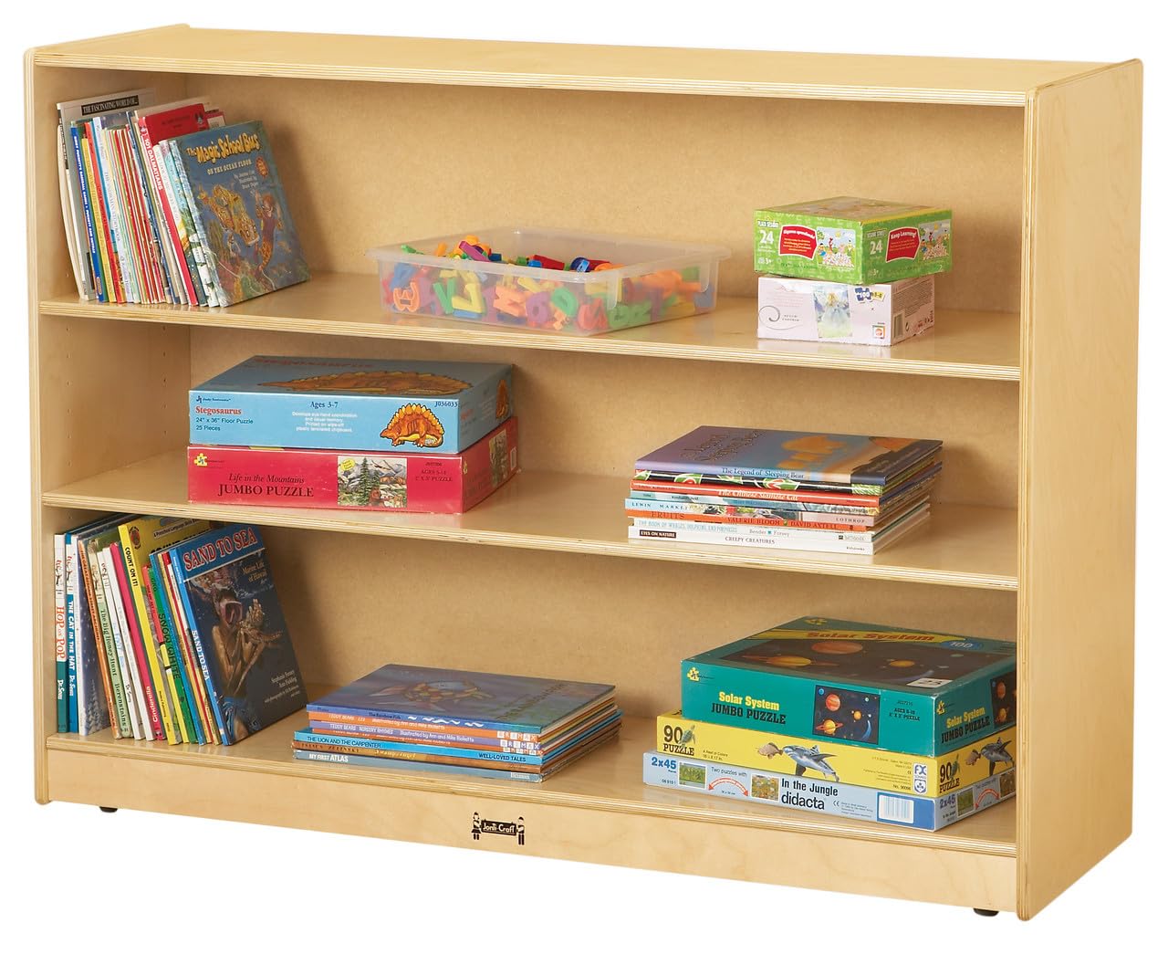 Jonti-Craft 0769JC Super-Sized Adjustable Mobile Straight-Shelf 35.5 x 48 x 15 in