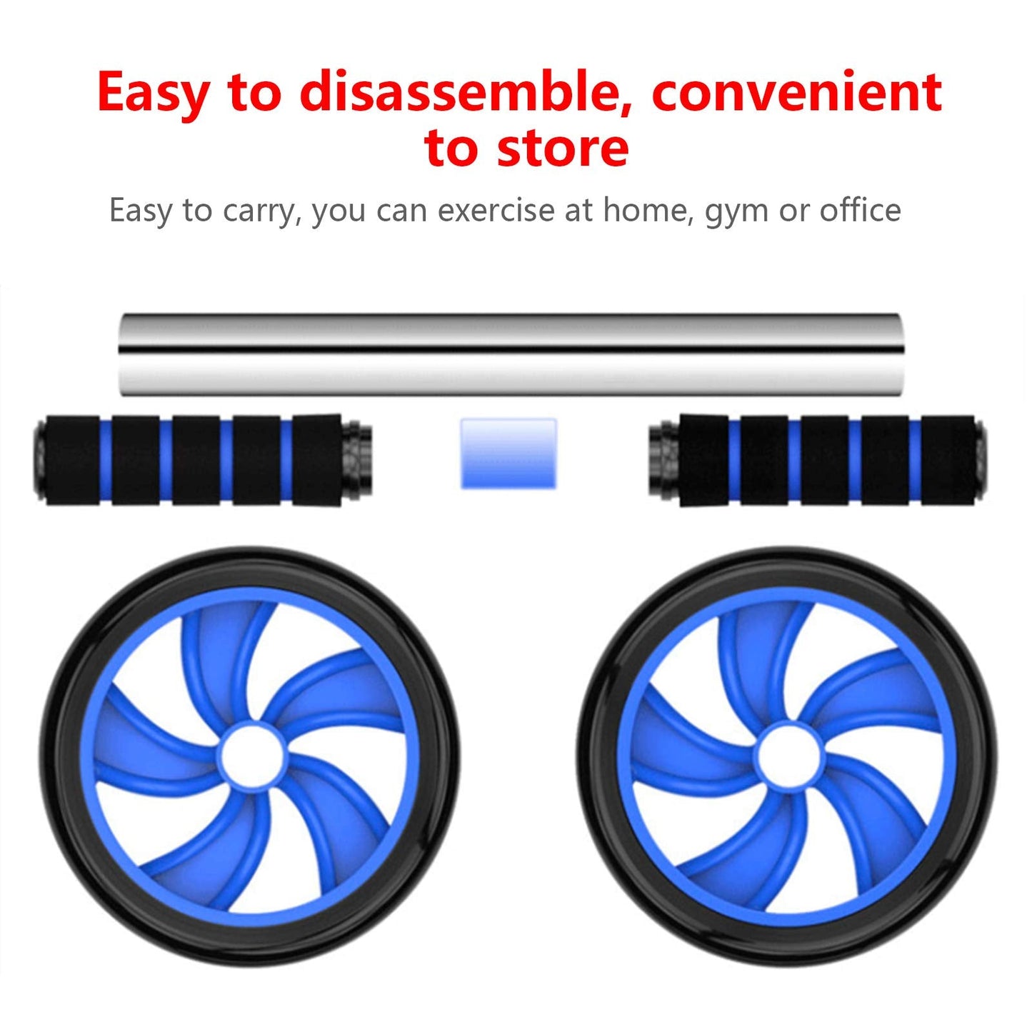 Sethruki Abdominal Muscle Training Rollers, 5-In-1 Roller Kit with Knee Pads, Push-Up Bars, Handle Grips, Skipping Ropes, Home Gym Exercise Kits Suitable for Physical Training