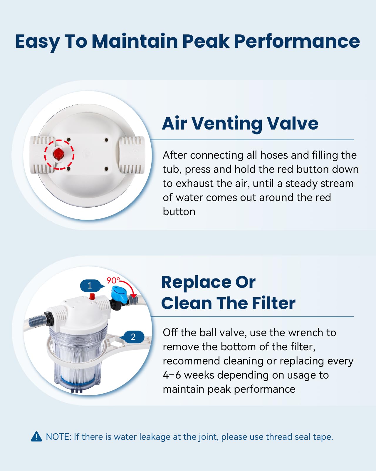 BAOSHISHAN Cold Plunge Water Filter Kit for Ice Bath Tub & Chiller Systems