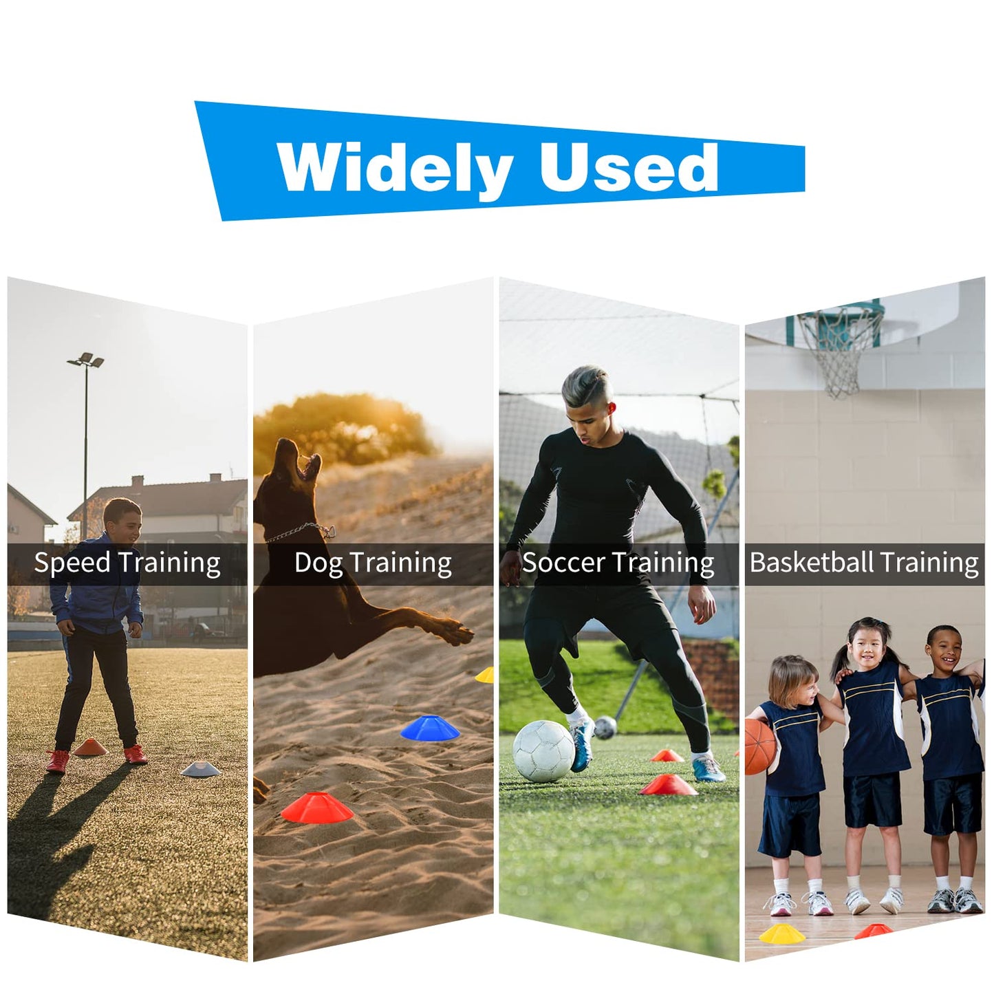 FGBNM 25 Pack Disc Cones, Agility Soccer Cones with Carry Bag and Holder, Soccer Cones for Sports Training, Football, Soccer, Basketball, Coaching, Practice Equipment, 5 Color
