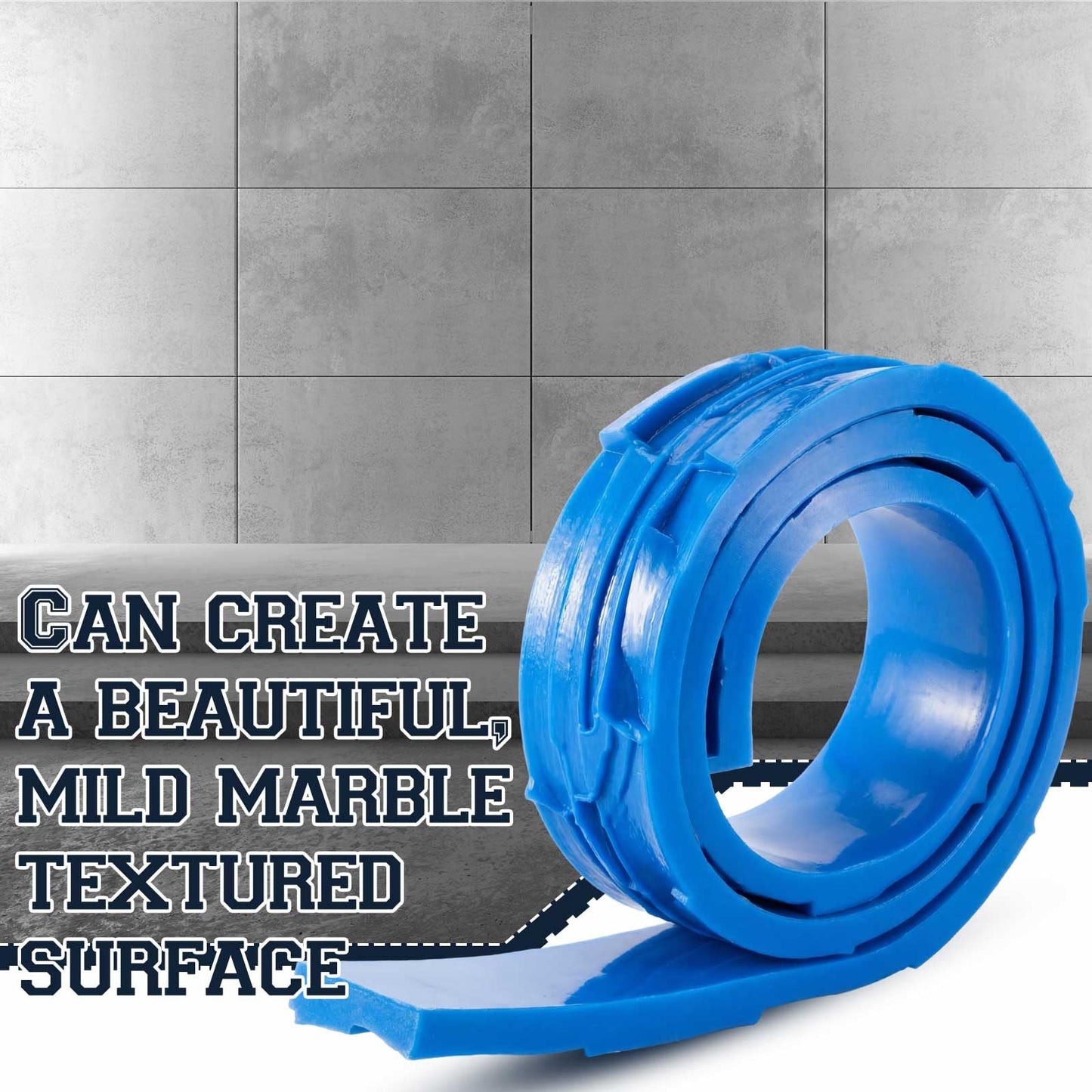 RimCereal Concrete Stone Rock Edge Form Liner Countertop Edge Form Liner Chiseled Concrete Stone Molds for Countertops Steps, Benches, Fireplaces Edging Forms(Blue,3.54" W X 93.11" L X 0.79" T)