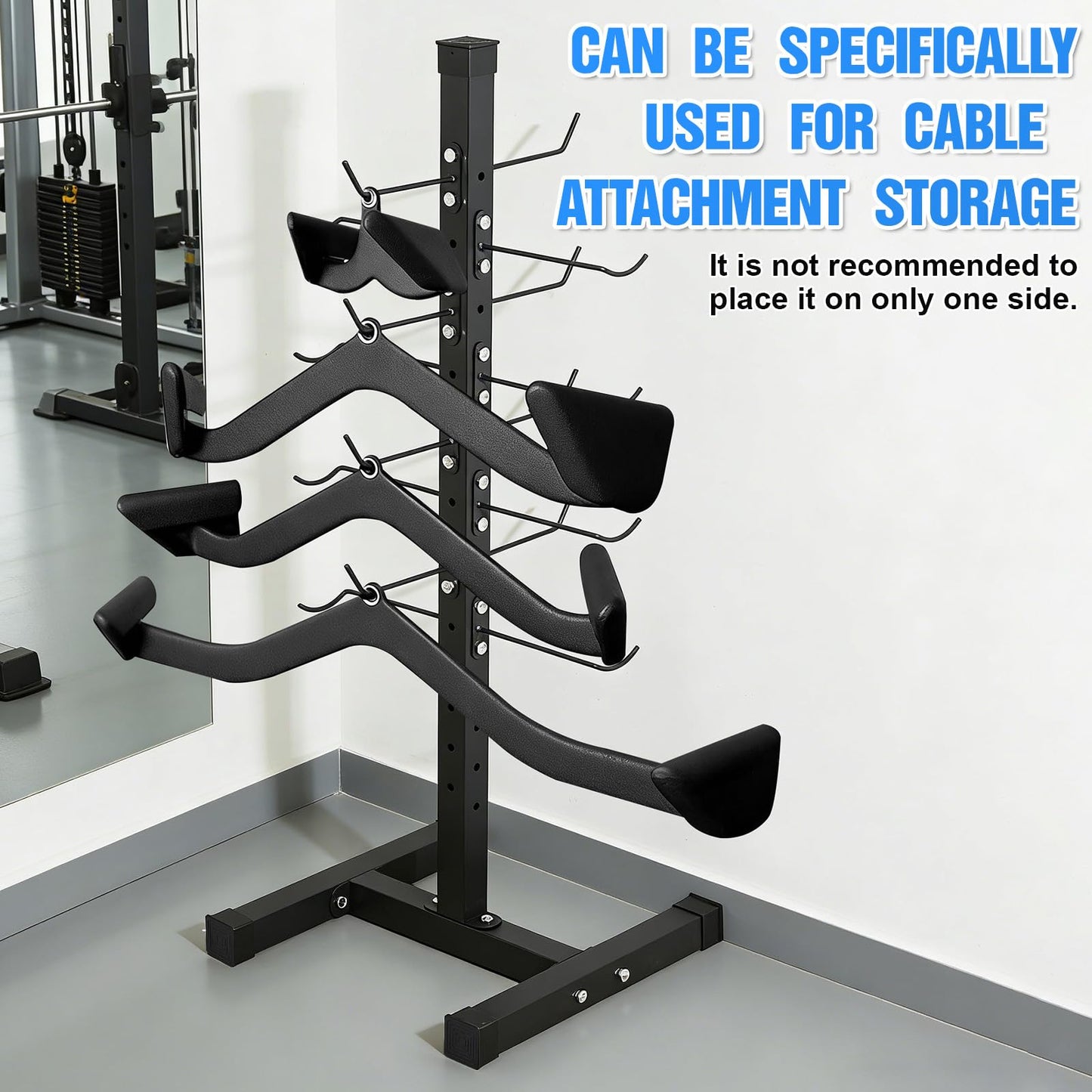 Frienda Steel Lat Bar Organizer, Home Gym Accessories, Lat Pulldown Attachments Cable Attachment Storage Rack Cable Attachments for Gym Rack Storage Heavy Duty Steel Organizer Home Use