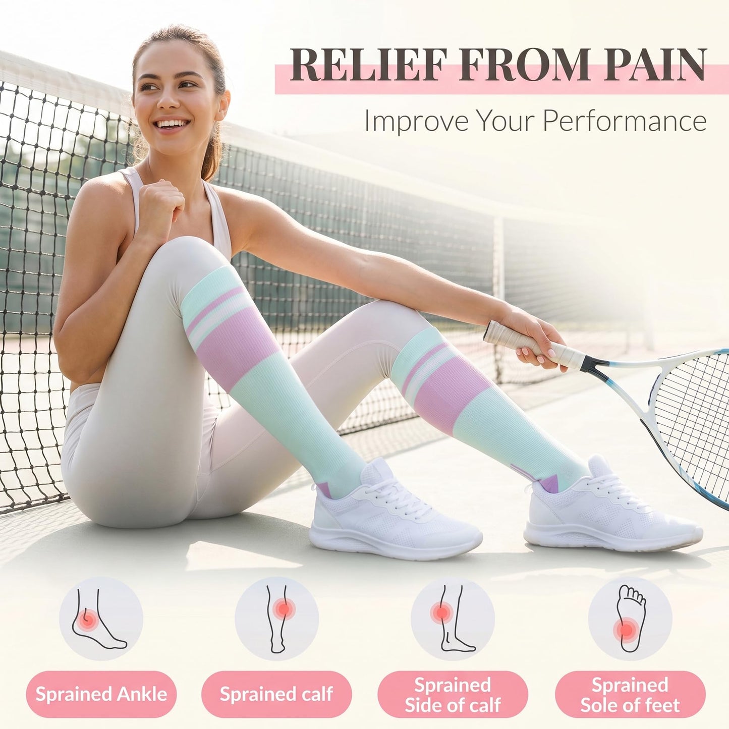 fenglaoda Compression Socks for Women Men 3 Pairs Graduated Compression Support Circulation Socks for Nurses