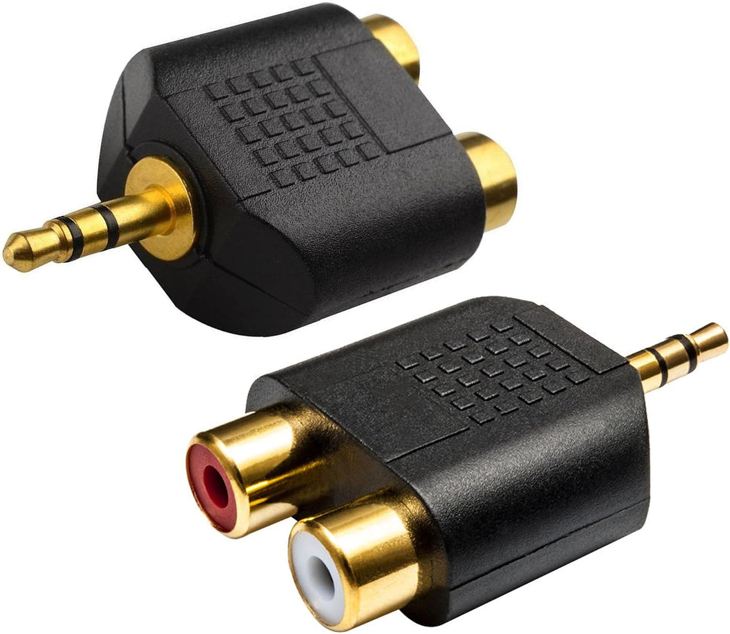 Sairps 3.5 mm 3.5mm Adapter-2 Pack TRS to Dual RCA Female, Stereo Male to Dual RCA Female Audio Headphone Jack