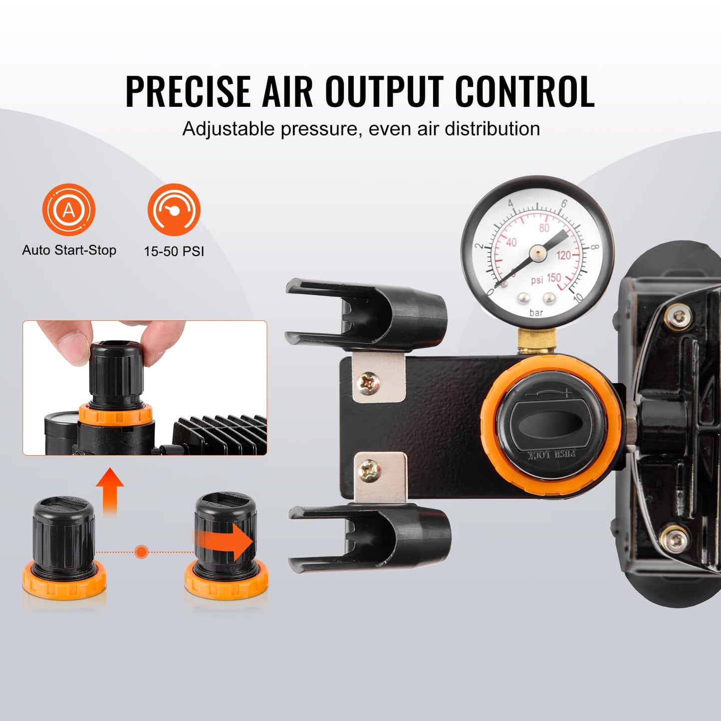 VEVOR Airbrush Kit, Professional Airbrush Set with 1/5 HP Compressor & 3 Airbrushes, Airbrushing System Kit with Multi-Purpose Dual-Action Gravity Feed Airbrushes, Art Nail Cookie Tatto