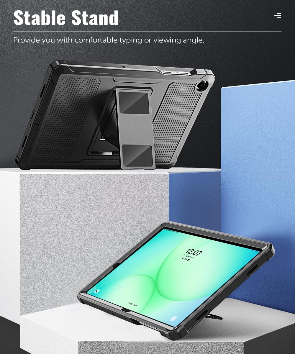 MoKo A11+ A9 11-Inch 2026/2024, A11+/ A9+ Case Fit Samsung Galaxy Tab Plus/ Plus Shockproof Full Body Rugged Stand Back