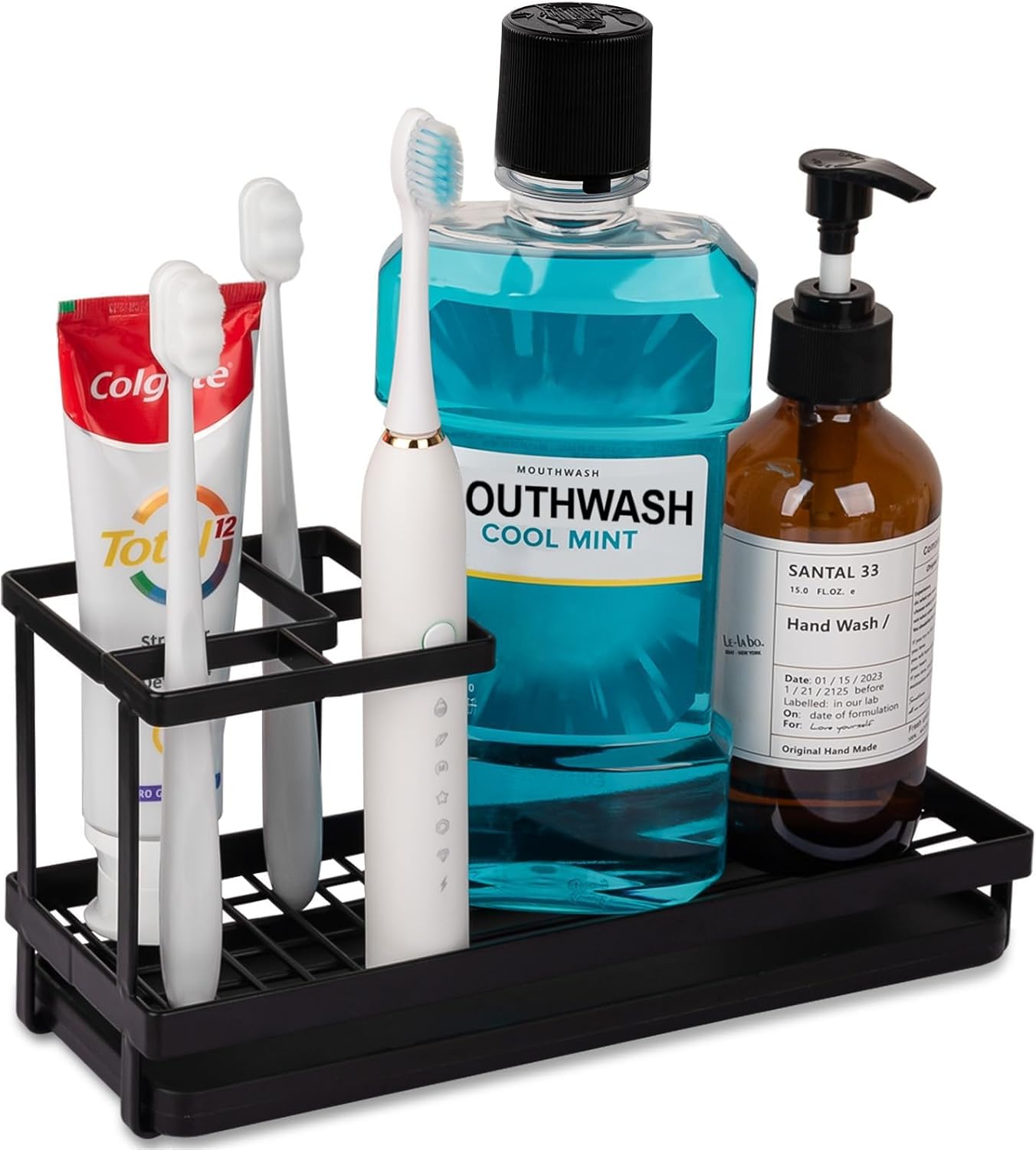Skiennix Toothbrush Holder - Durable Carbon Steel Organizer for Electric Toothbrushes | Matte Black