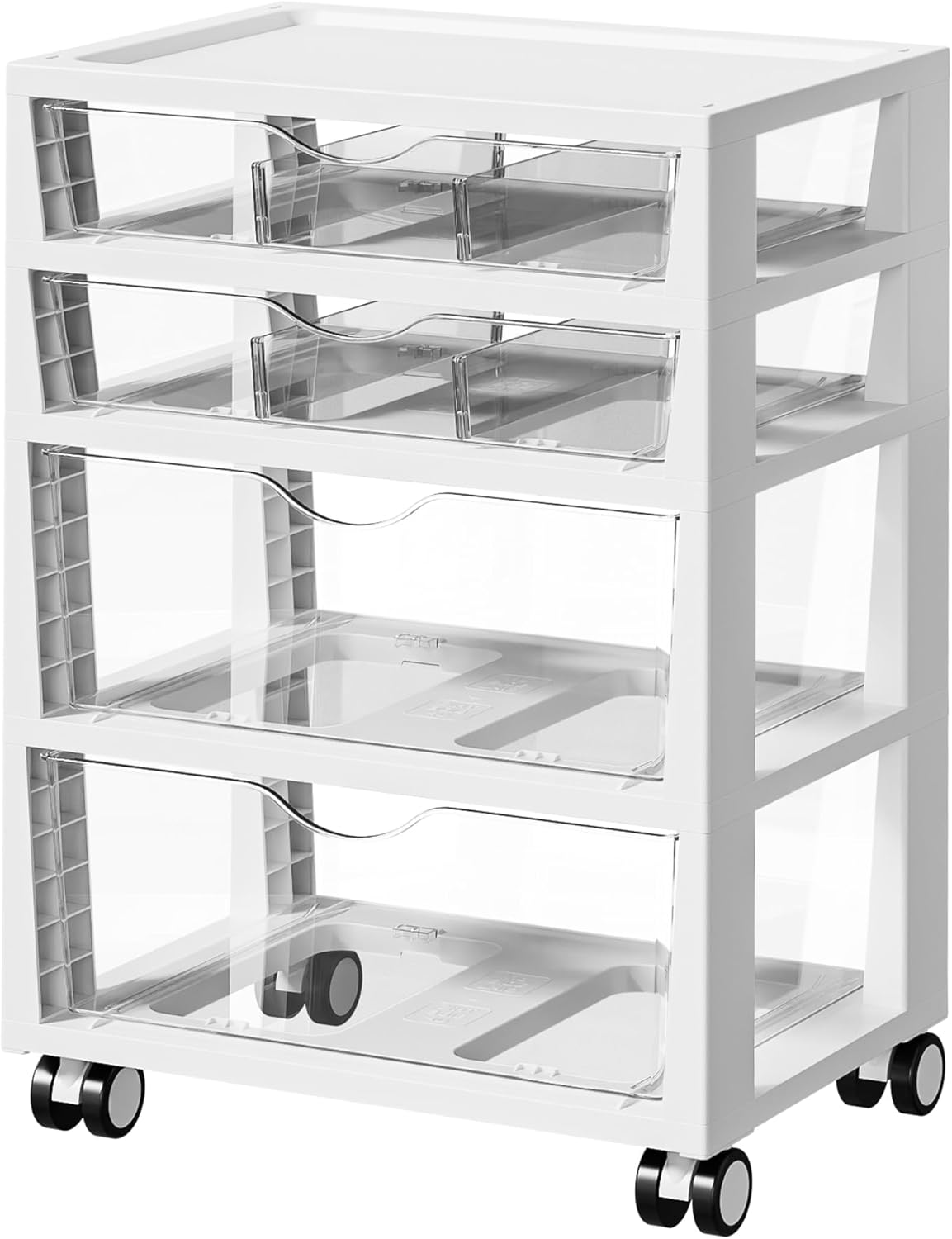 Vtopmart 4-Tier Rolling Drawer Cart - Versatile Storage Organizer for Home, Office & Crafts