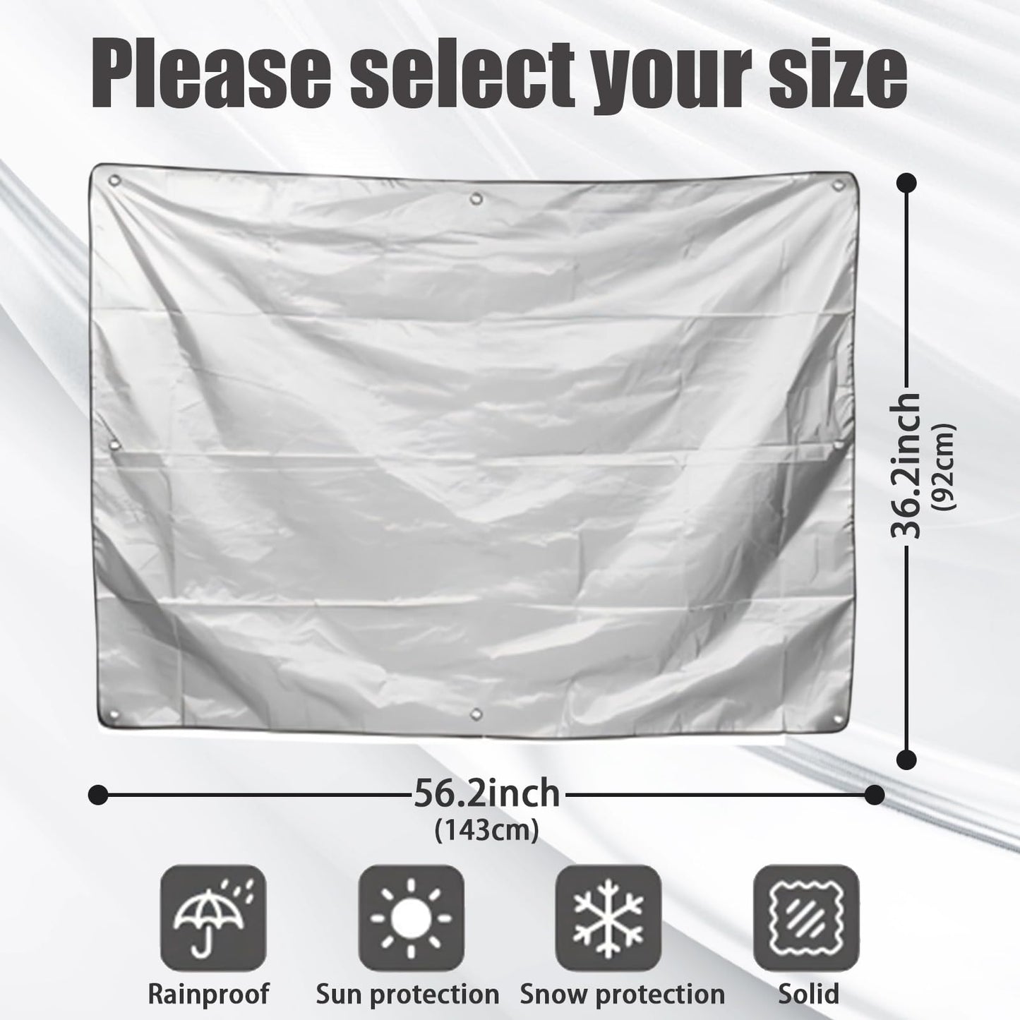 TOTOCOVE Jumbo Machine Cover - Breathable, Rust Preventing, Water & Dust Proof, Tear Resistant Silver (Silver+Black, 57.87*38.58)