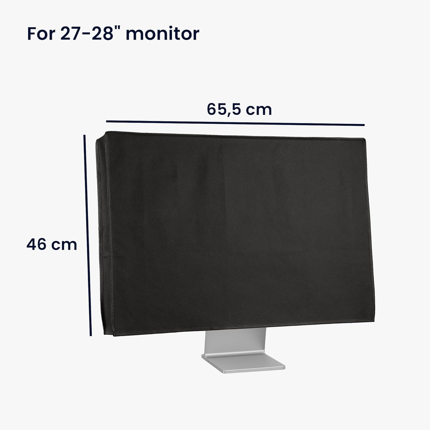 27-28" kwmobile Monitor Cover Compatible with monitor - Dust Cover Computer Screen Protector - Black
