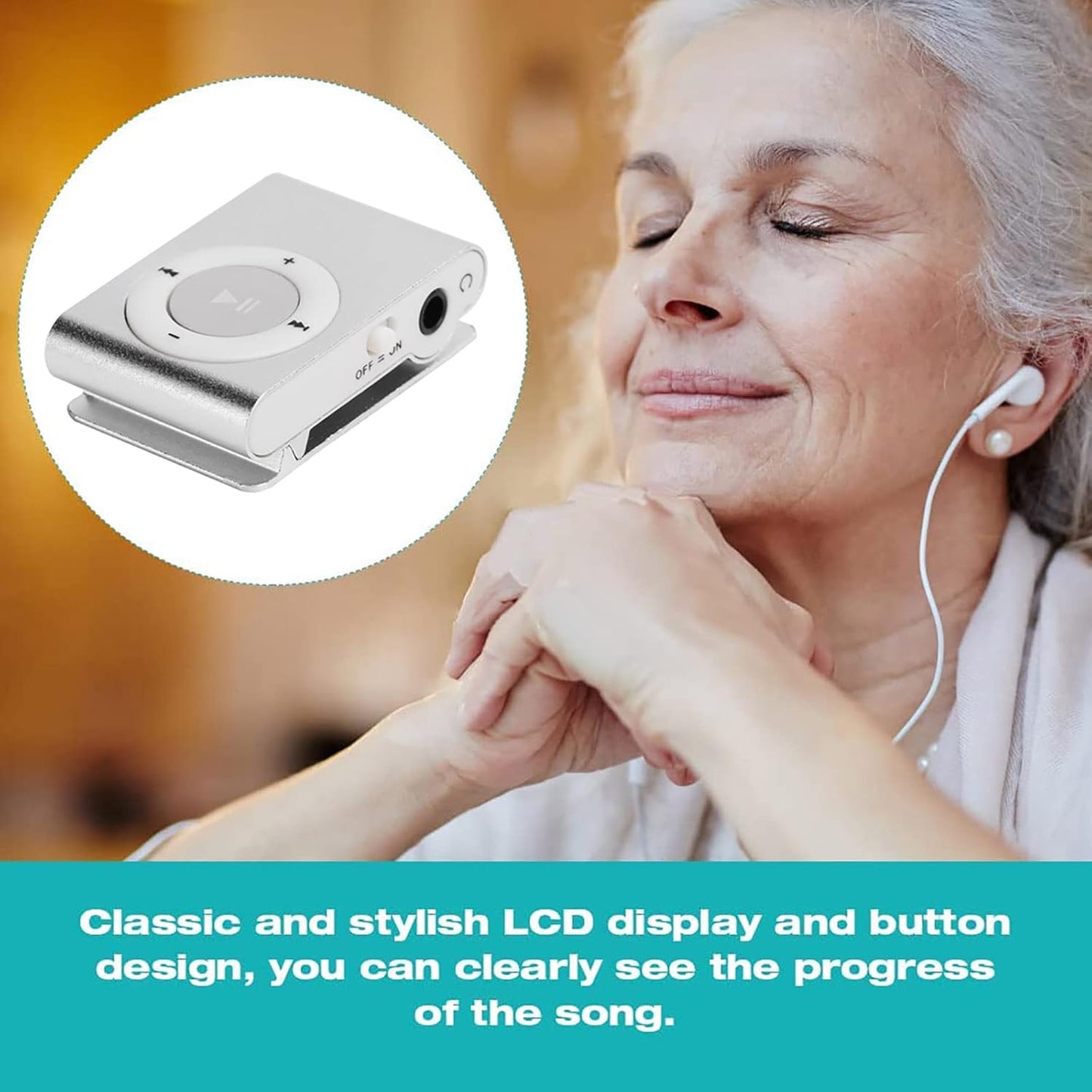 Zopsc-1 Mp3 Mp3 Lightweight Back Clip Player,Portable Mini Player Backclip Lossless Sound Music Player for Running