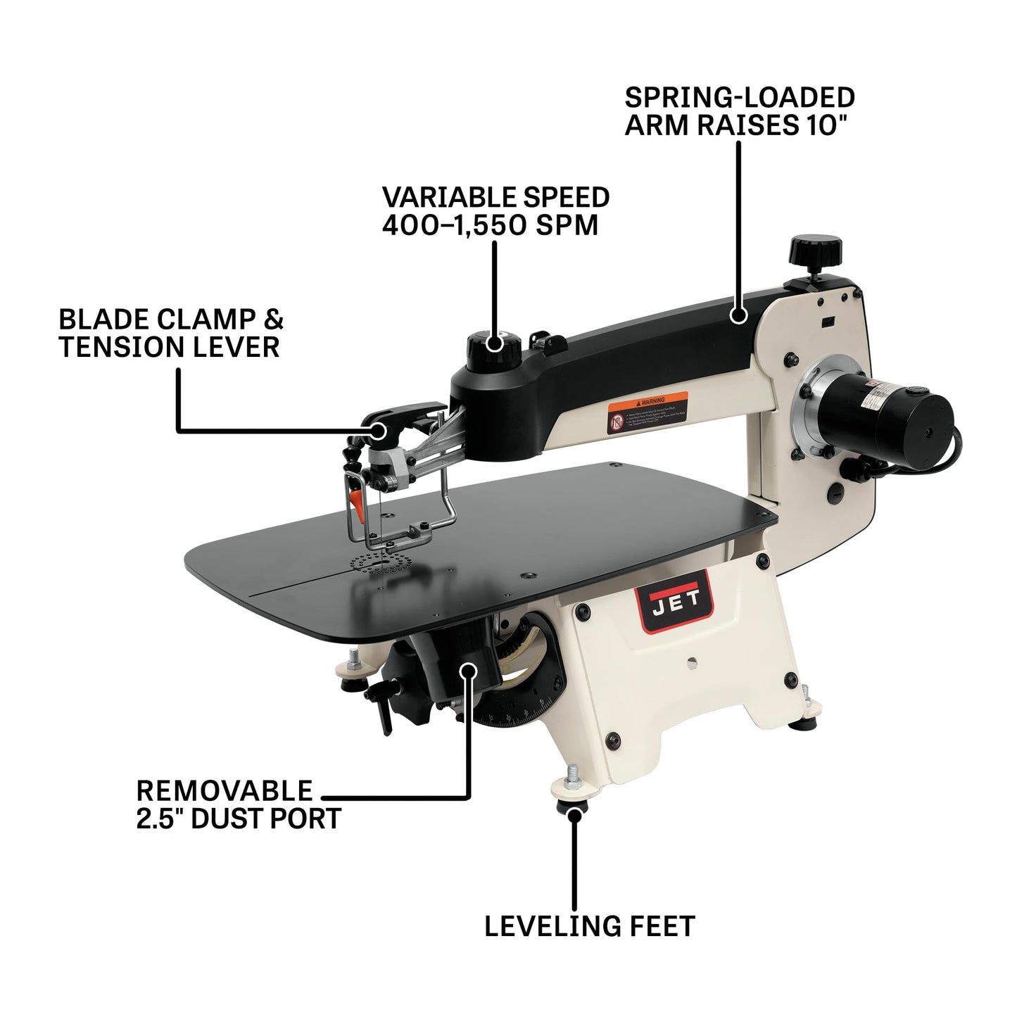 JET 18-Inch Variable-Speed Scroll Saw, 120V 1Ph (JWSS-18B)
