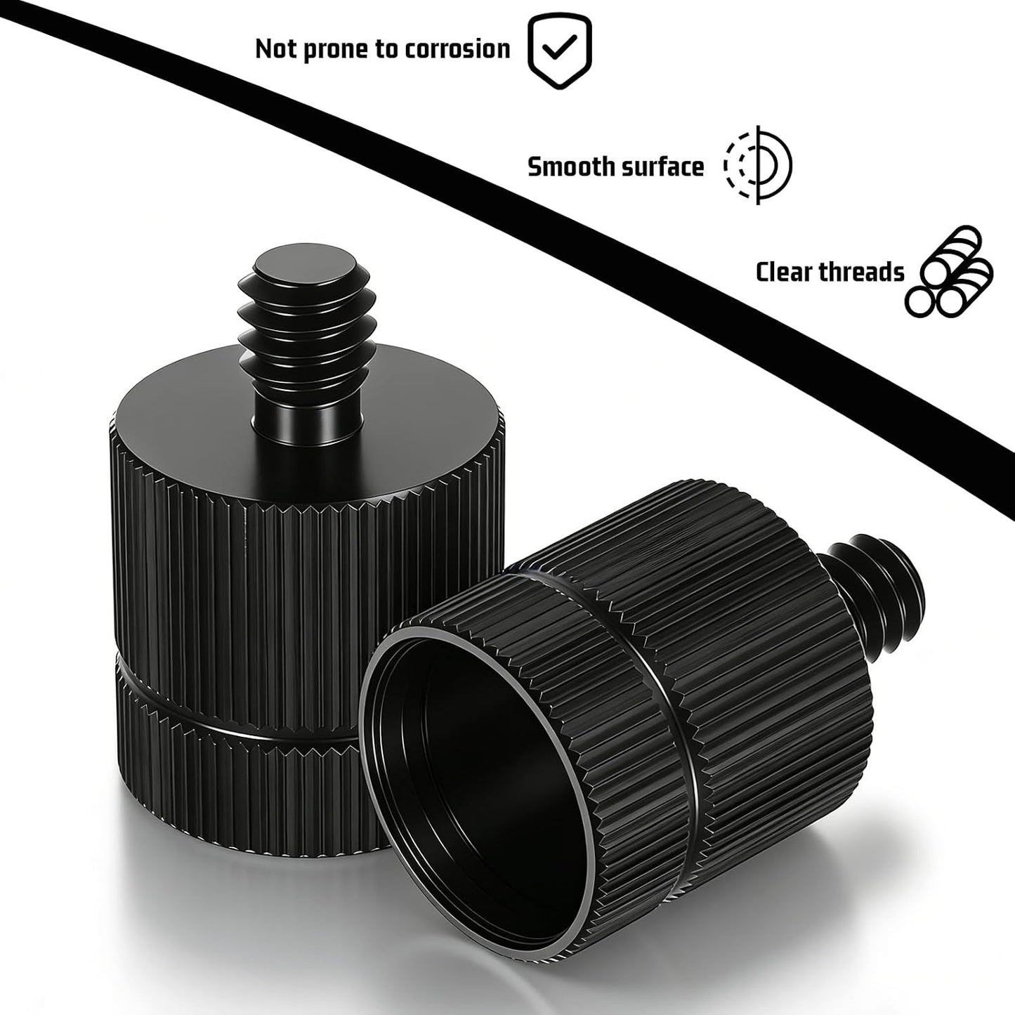 Xyembu 2PCS 5/8-11 1/4 Tripod Adapter Female to Male Laser Level Tripod Conversion Thread for Various Photography