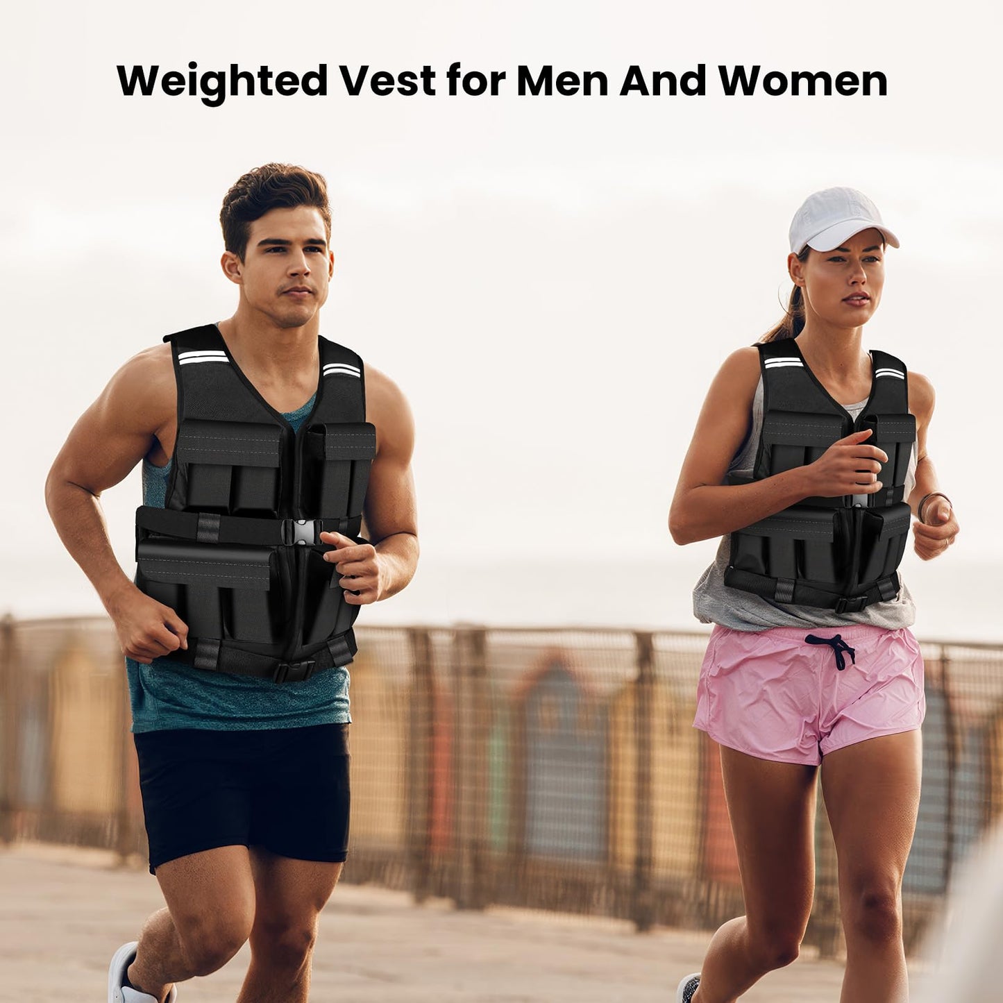 DMDG Adjustable Weighted Vest for Men Woman With Shoulder Pads 2lbs-30lbs, Weight Vest For Walking, Rucking, Cross Training, Running, Muscle Building - Breathable, Comfortable, Washable(2LB-30LB)