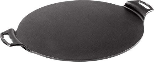 Lodge Seasoned Cast Iron Pizza Pan - 15-Inch Round Pan with Dual Assist Handles | PFAS-Free, Oven Safe