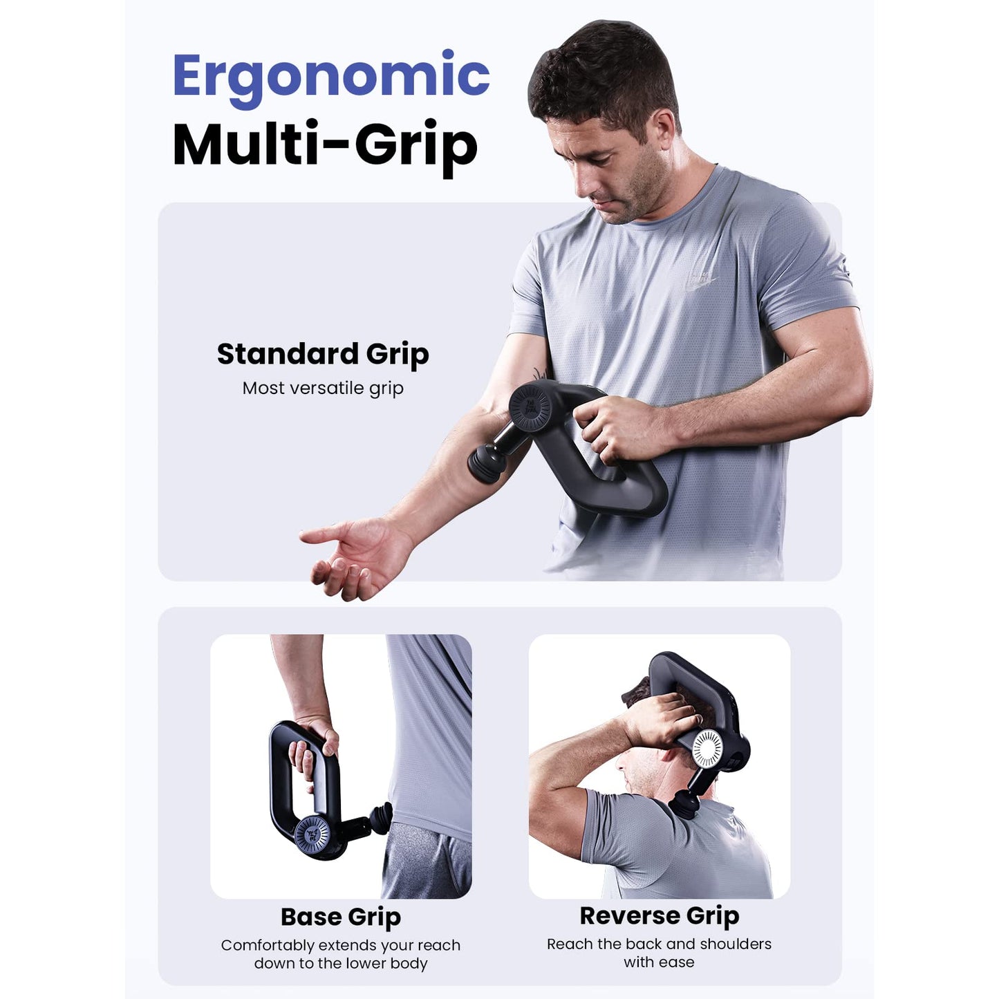 BOB AND BRAD D6 Pro Plus Massage Gun with Heat, Deep Tissue Percussion with 16mm Amplitude, Professional Muscle Massager Gun for Athletes, Quiet Electric Handheld Massager