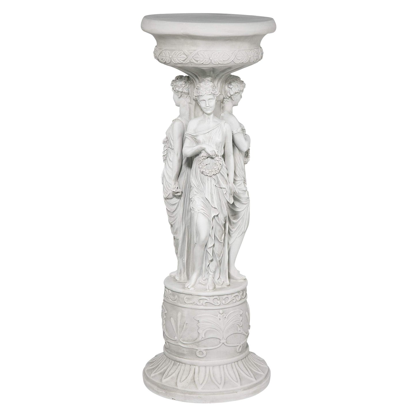 Design Toscano KY992 Chatsworth Manor Neoclassical Pedestal Column Plant Stand, Antique Stone